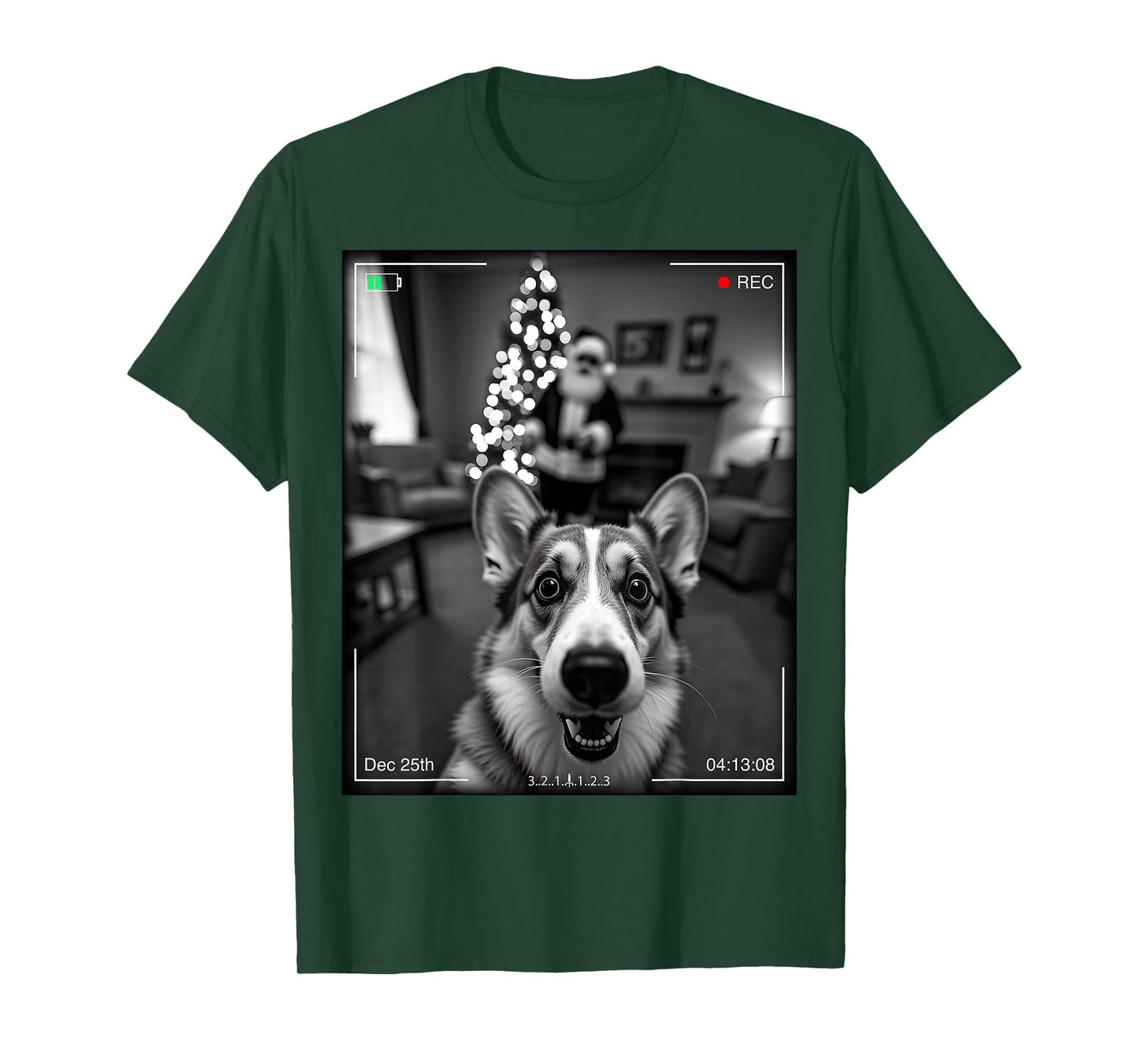 Corgi Catches Santa On Camera Xmas T-Shirt