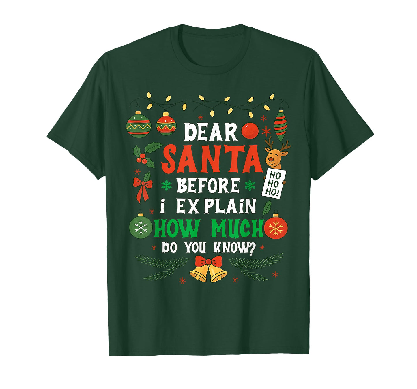 Dear Santa I Can Explain Funny Christmas Men Women Kids T-Shirt
