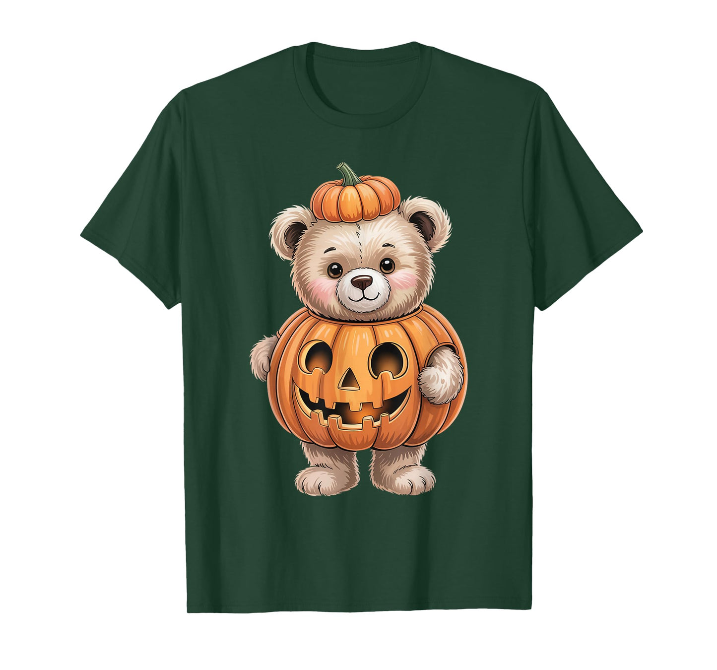 Cute Teddy Bear Pumpkin Halloween Costume Autumn Tee T-Shirt