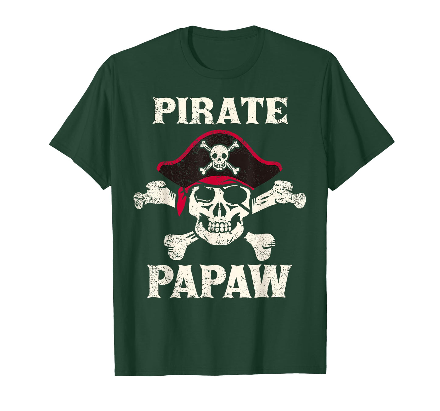 Pirate Papaw Skeleton Captain Funny Skull Pirate Papaw T-Shirt