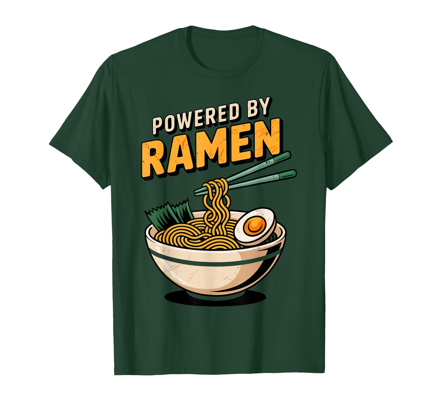 Powered by Ramen Funny Noodle Tee Japanese Kawaii Food T-Shirt