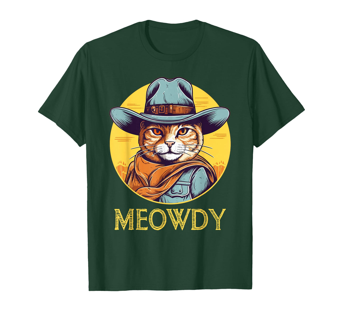 Cat Cowboy Cowgirl Women Men Kid Halloween Meow Howdy Meowdy T-Shirt