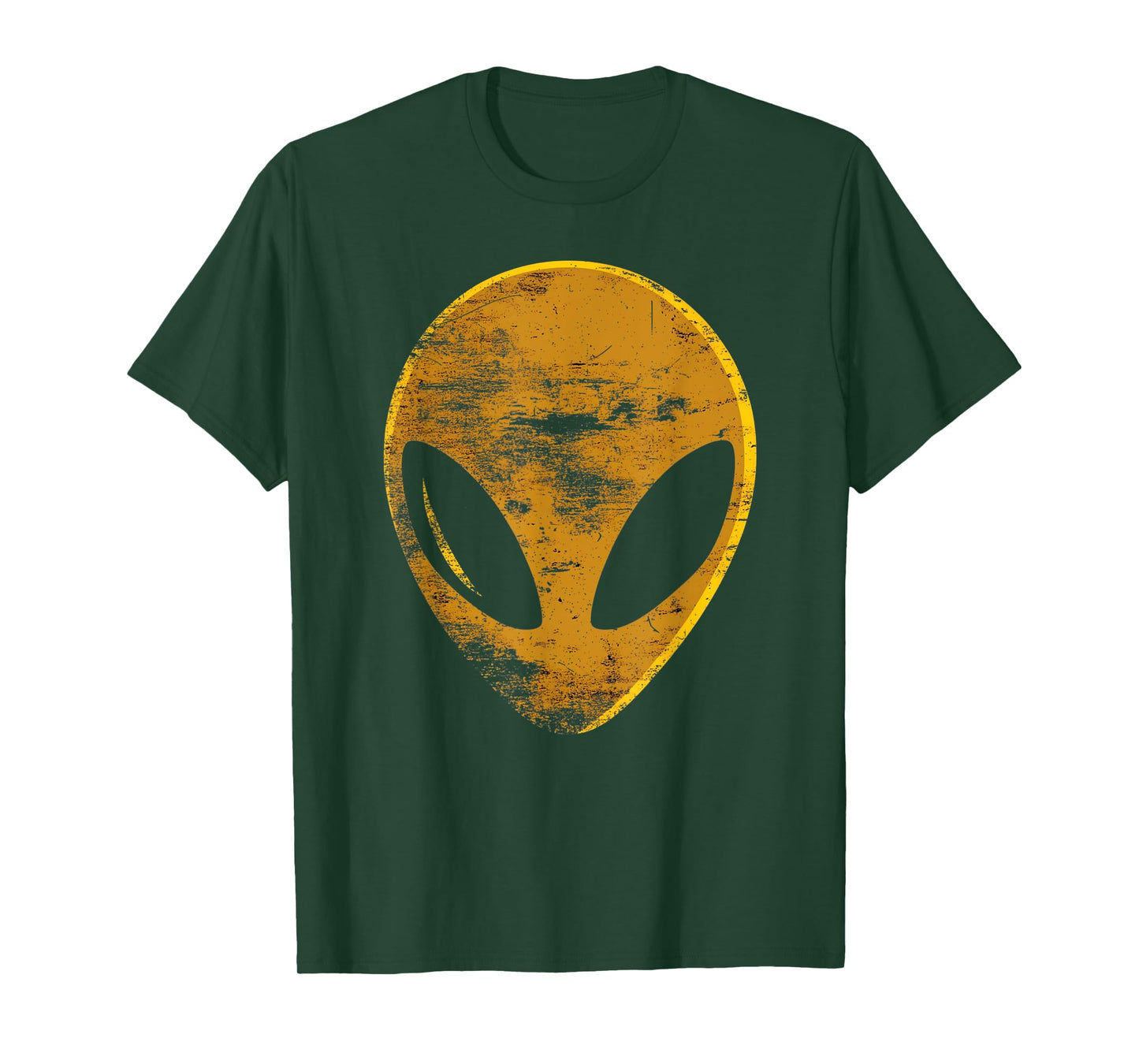Golden Alien Head 90's 80's Style Funny Alien Vintage T-Shirt
