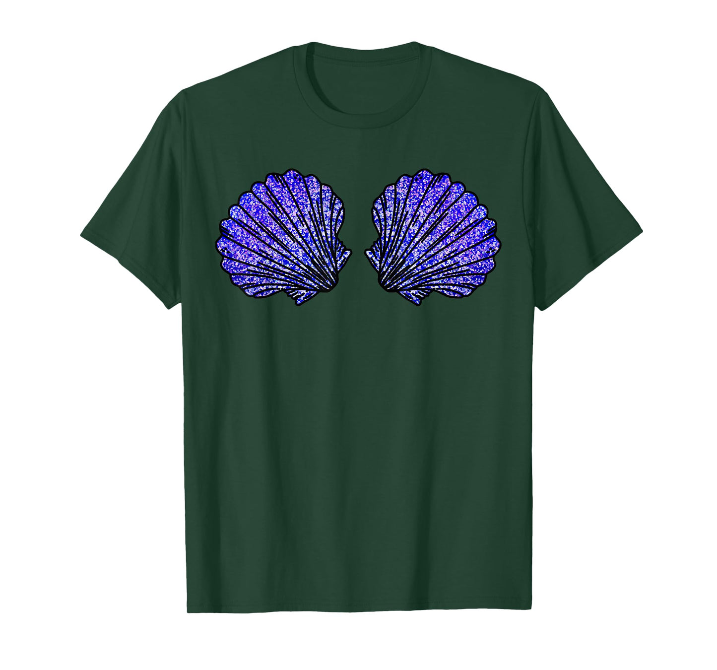 Mermaid Sea Shell Bra Costume Funny Halloween Women Girls T-Shirt