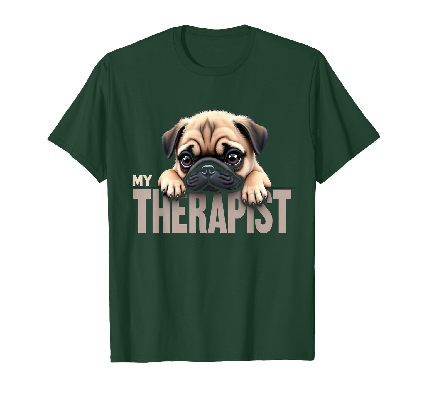 Funny Puppy My Therapist Pug Dog T-Shirt