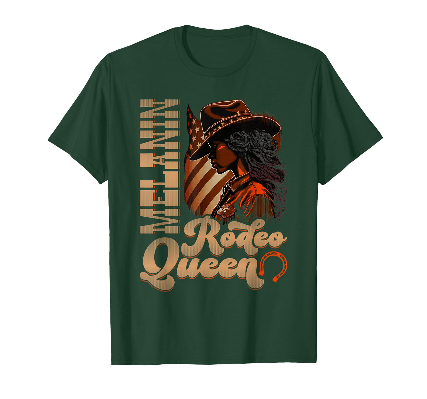 Melanin Rodeo Queen Country African-American Cowgirl T-Shirt