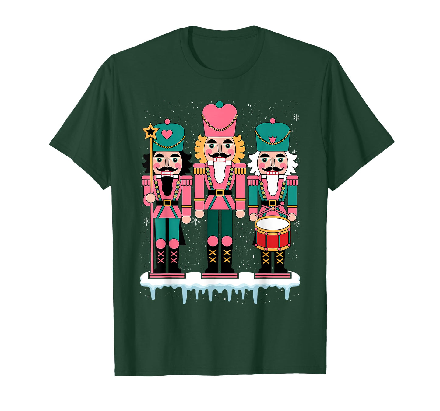 Pink Nutcracker Squad Xmas Pink Christmas Pajamas Women Kids T-Shirt