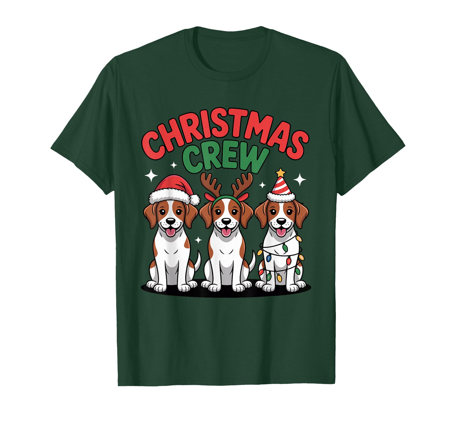 Christmas Crew Xmas Dog Puppy Breed Funny Christmas Brittany T-Shirt