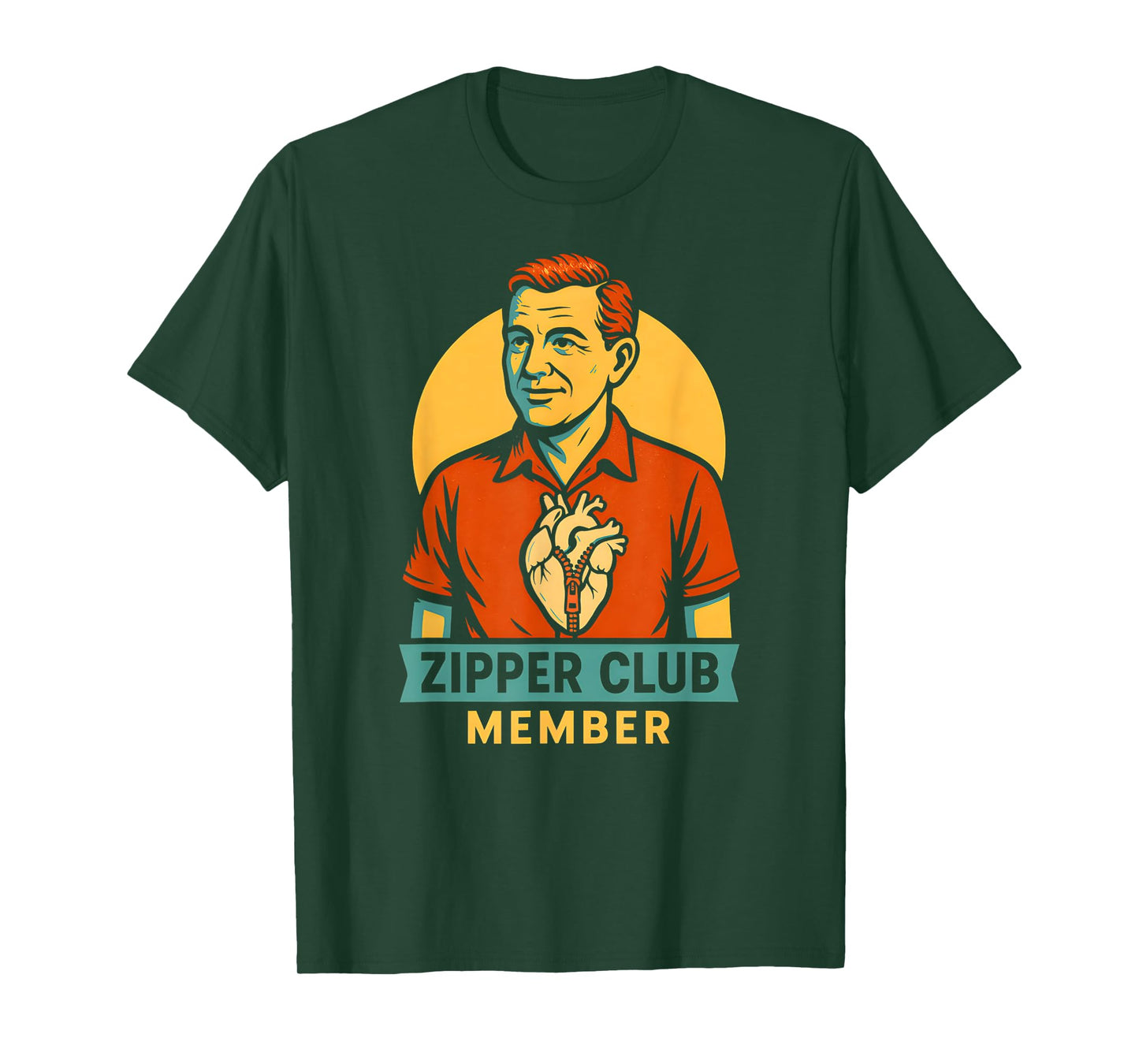 Heart Surgery Zipper Club Member Fun Mens Get Well T-Shirt