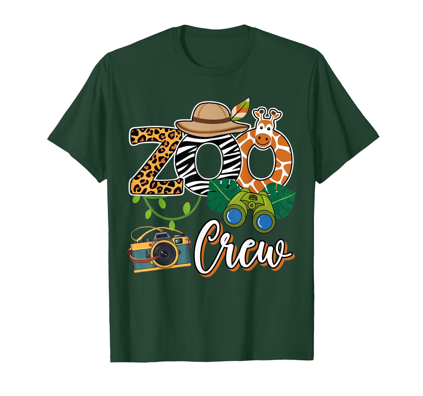 Zoo Giraffe Crew Safari Animal Zoo Keeper Kids Field Costume T-Shirt