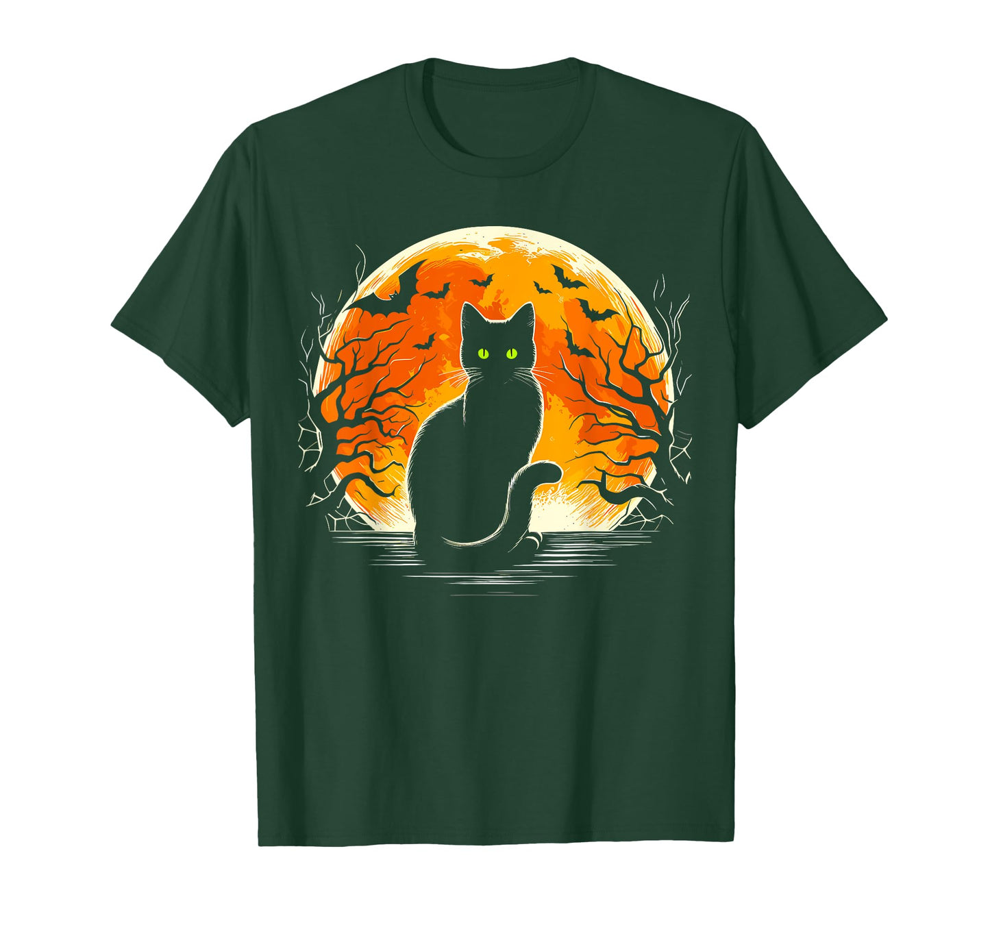 Cat Costume Retro Moon Cat Halloween T-Shirt for Men Women Kids