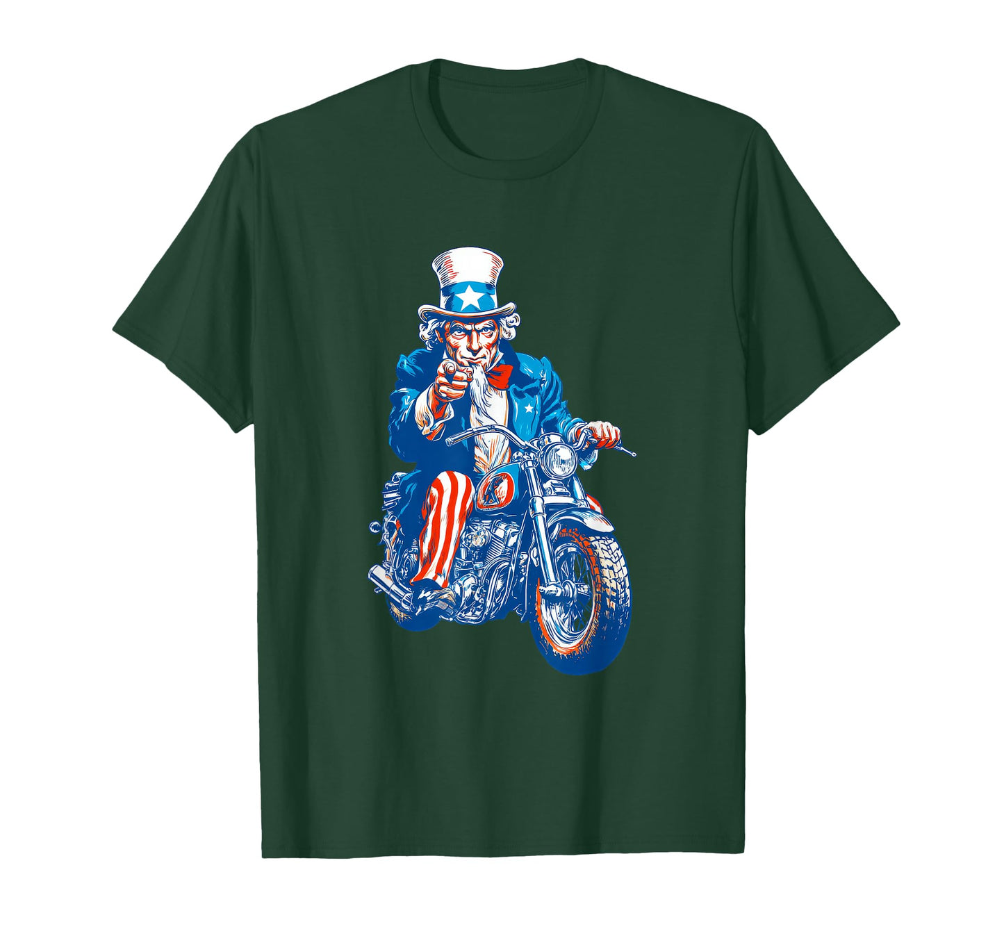 Awesome America Uncle with Motorbike for Sam and Motorcycle T-Shirt
