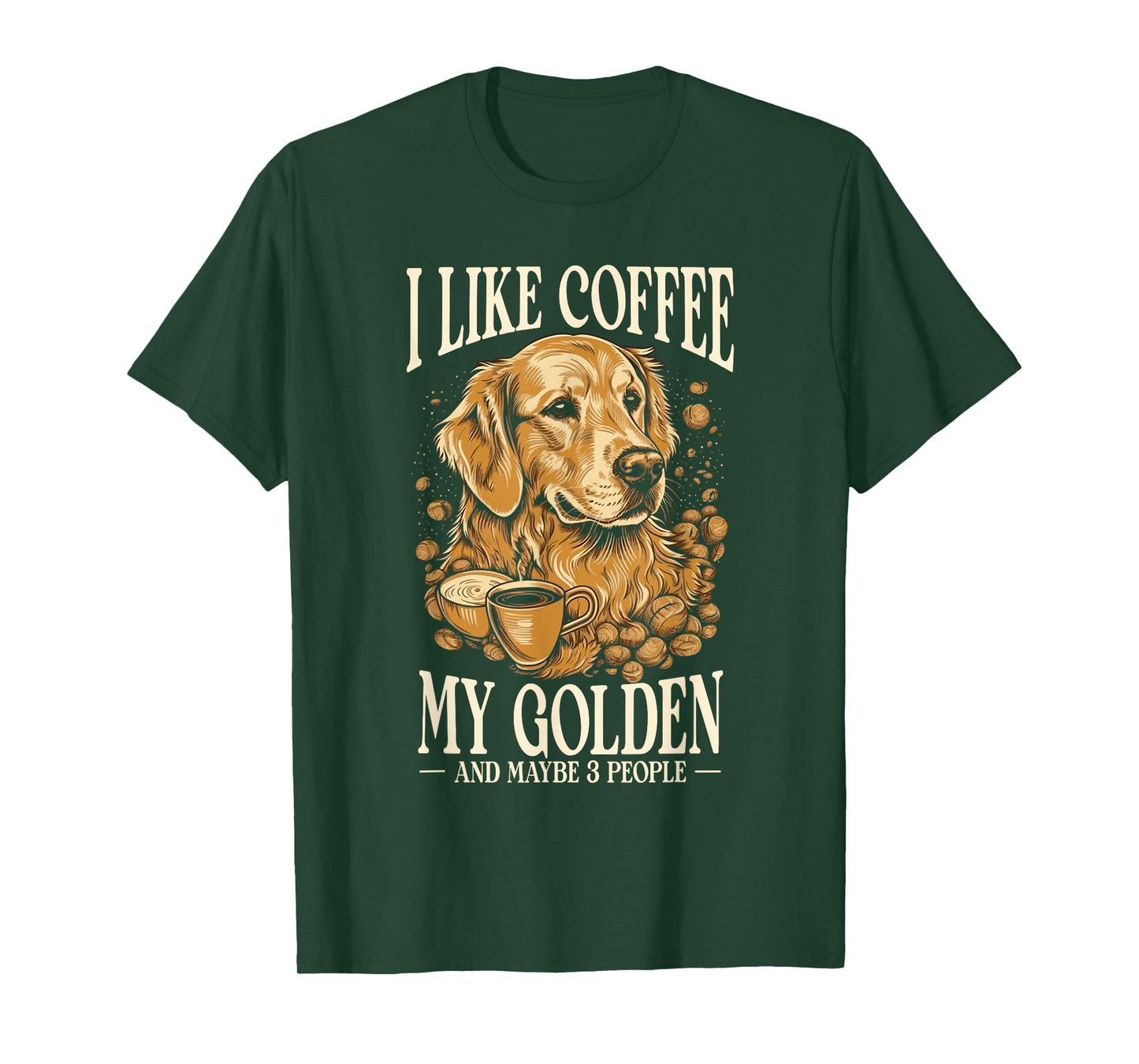 Coffee And Dogs Golden Retriever Mom And Dad T-Shirt