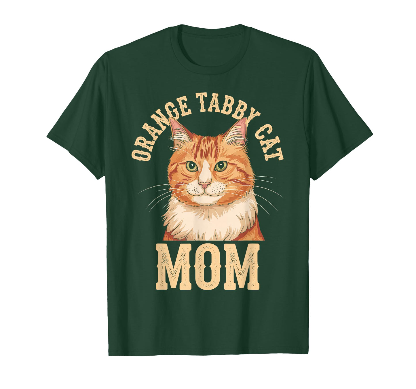 Orange Tabby Cat Mom T-Shirt