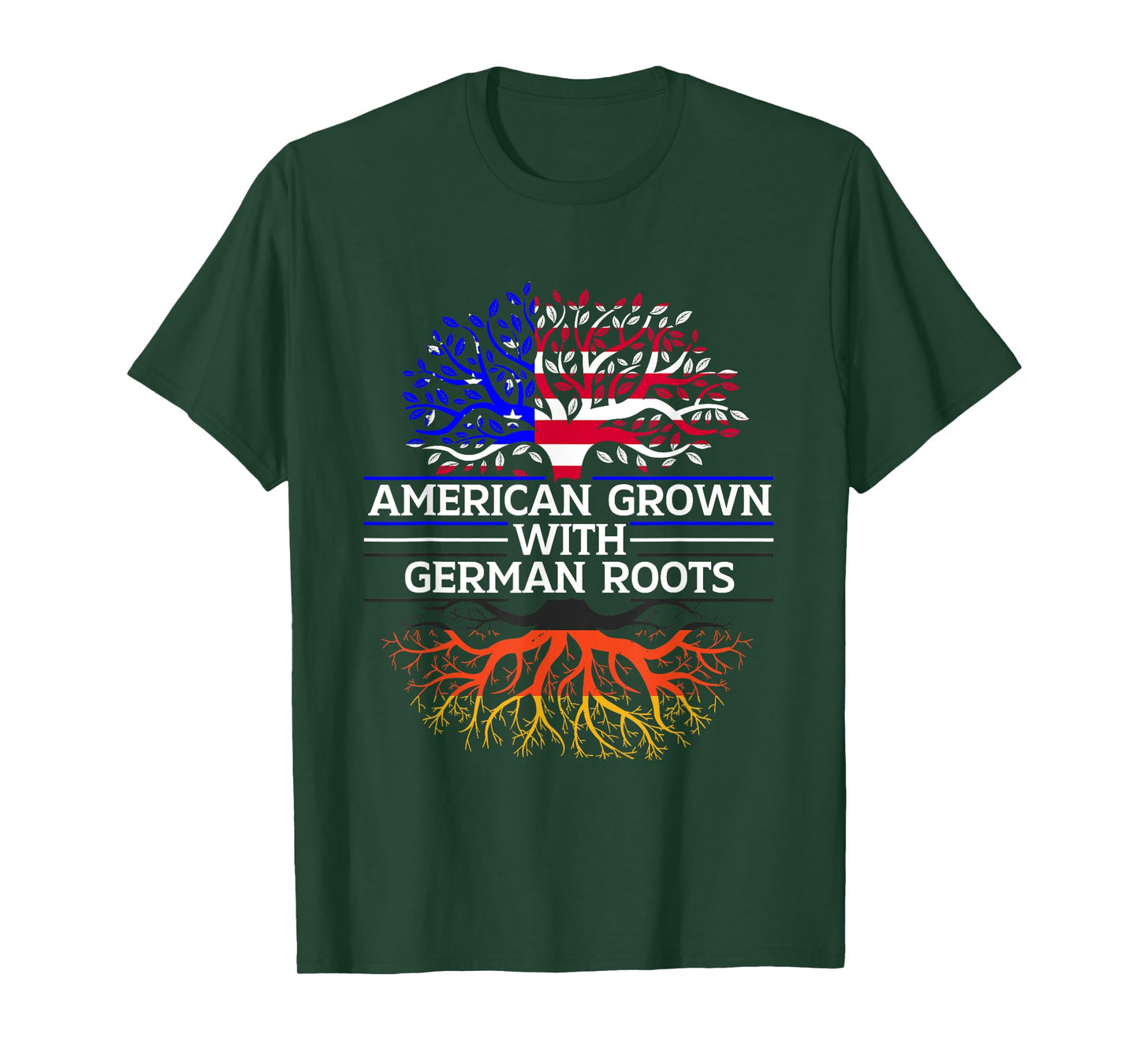 USA Flag America Vacation Friends Holidays Family American Grown With German Roots Germany Deutsch Pride T-Shirt