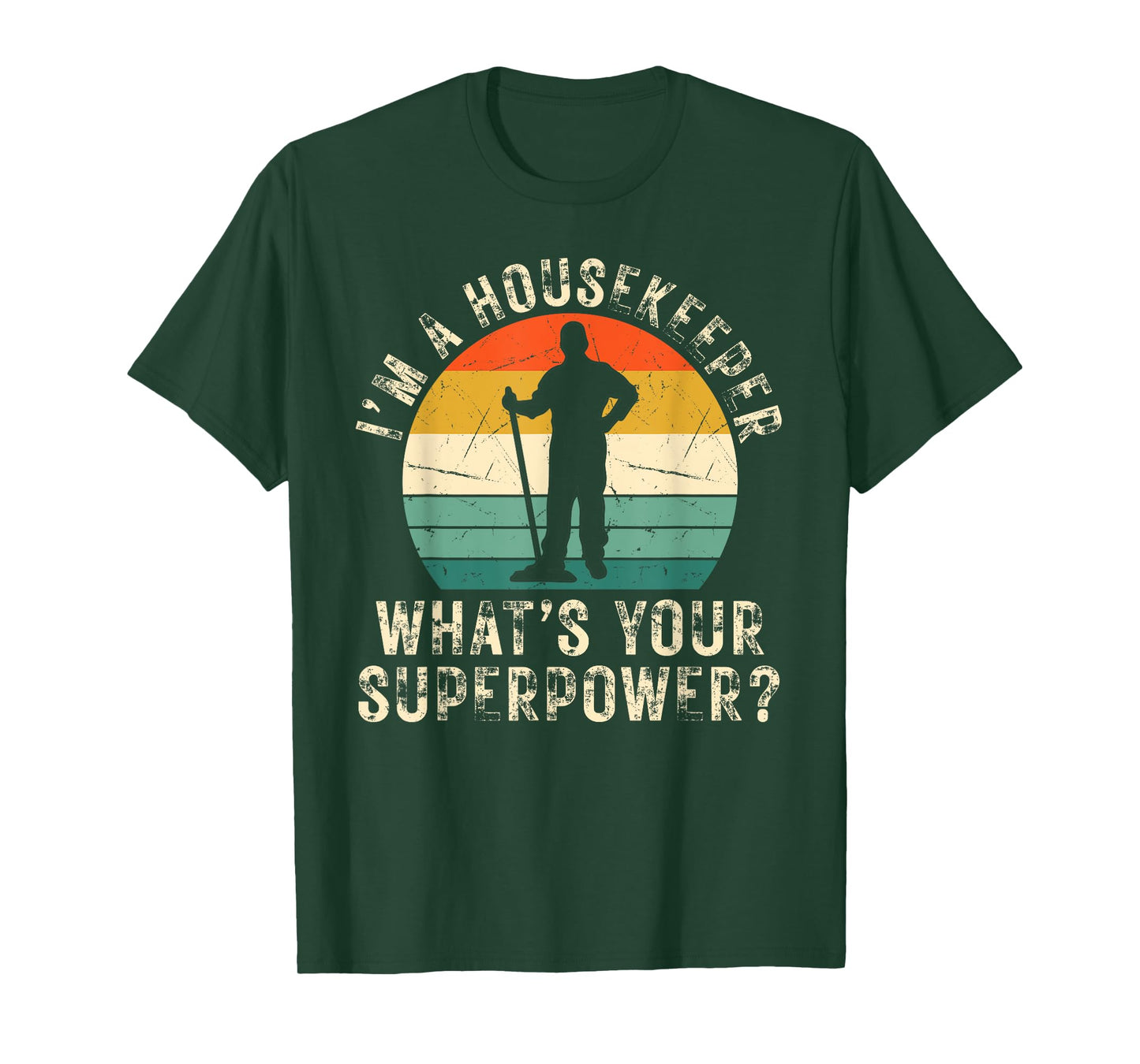 Vintage Housekeeping School Janitor Custodian Cleaning Men T-Shirt