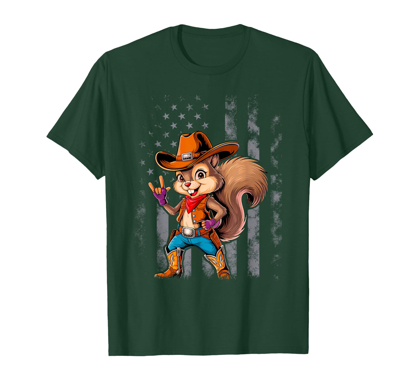 Vintage Squirrel Funny Cowboy Cowgirl Western Country Animal T-Shirt