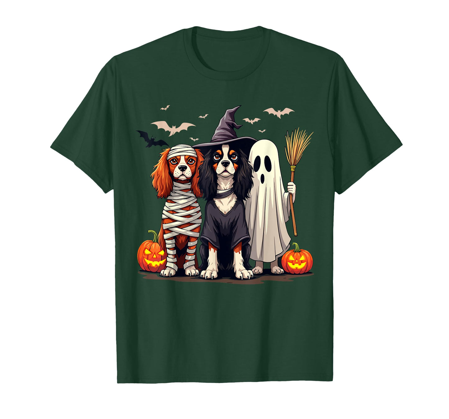 Cavalier King Charles Spaniel Halloween Costume Mum Witch T-Shirt