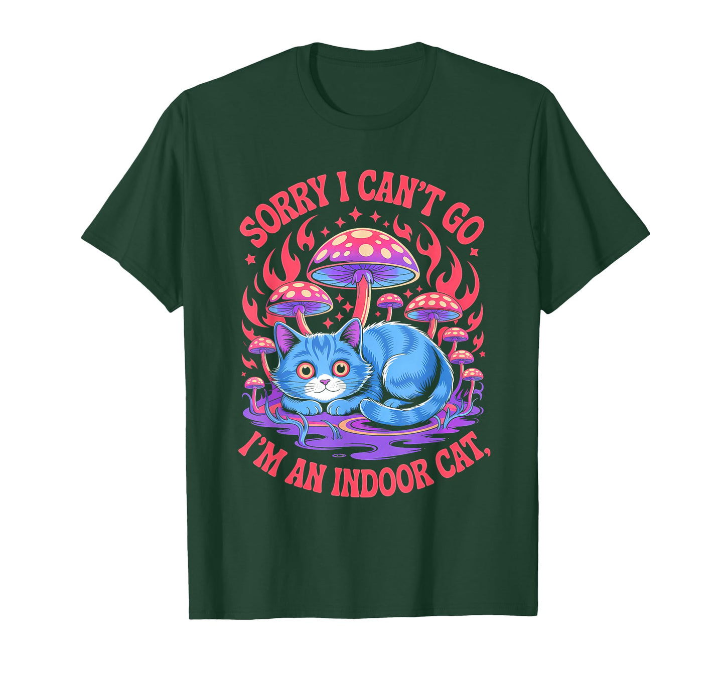 Sorry I Cant Go Im an Indoor Cat Homebodies Playful Humor T-Shirt