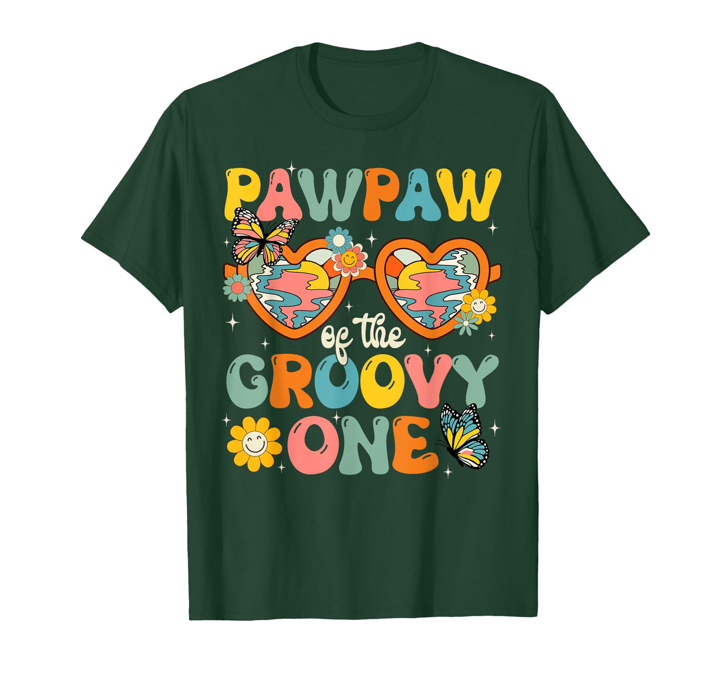 Pawpaw of the Groovy One Glasses Birthday Party T-Shirt