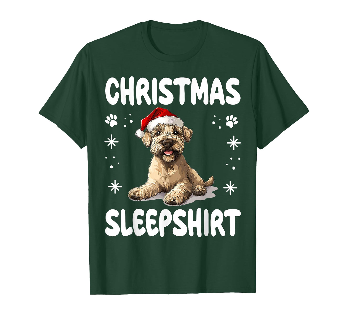 Soft Coated Wheaten Terrier Dog Nightgown Pajama Christmas T-Shirt for Men Women Kids