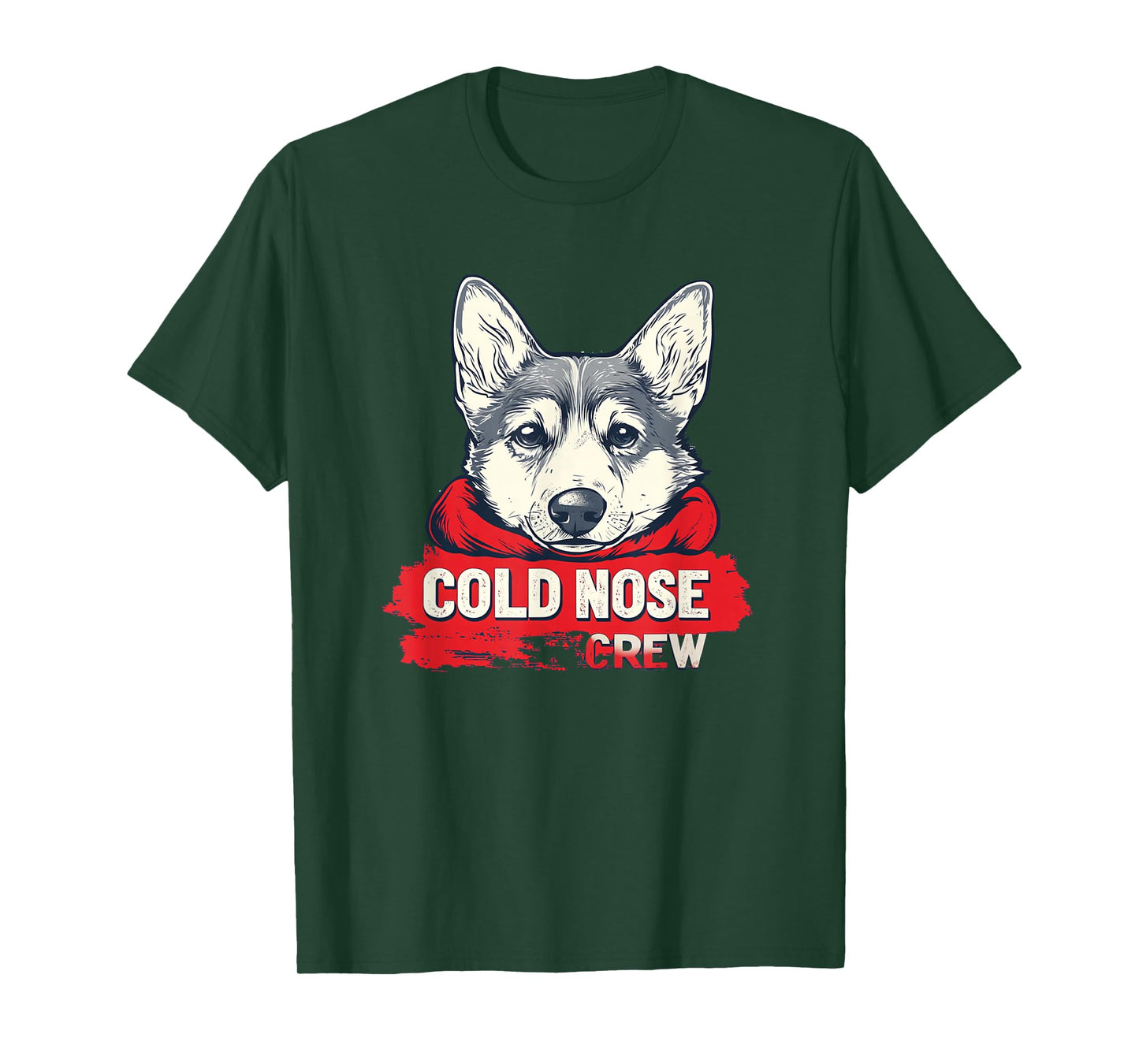 Funny Dog with Shawl for Cold Nose Crew Lovers T-Shirt