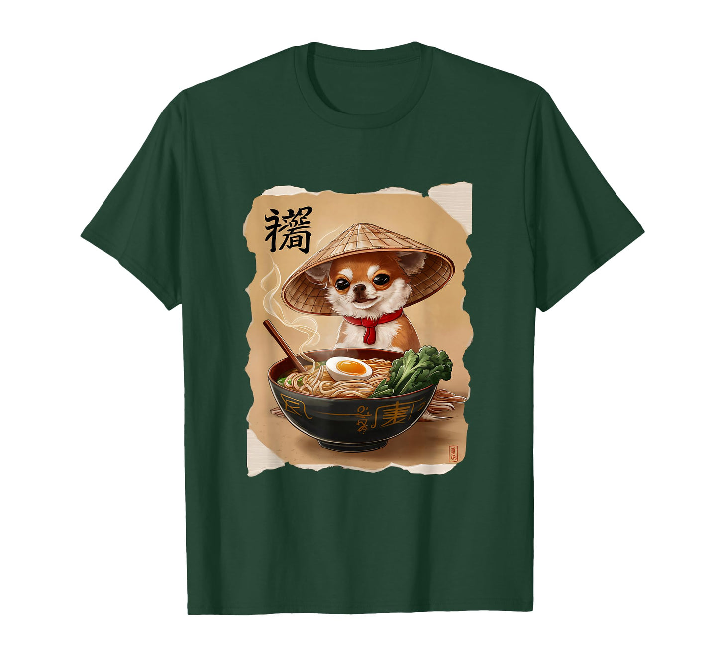 Men Woman Kawaii Eating Ramen Japanese Chihuahua T-Shirt