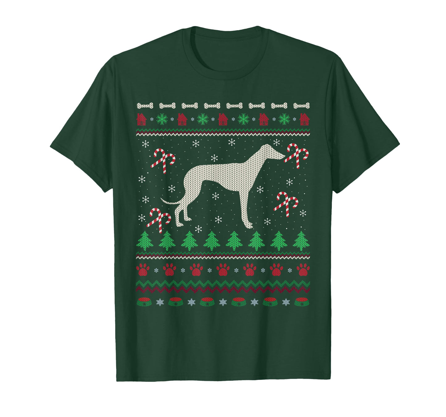 Ugly Xmas Sweater Santa Italian Greyhound Dog Christmas Men Women Kids T-Shirt