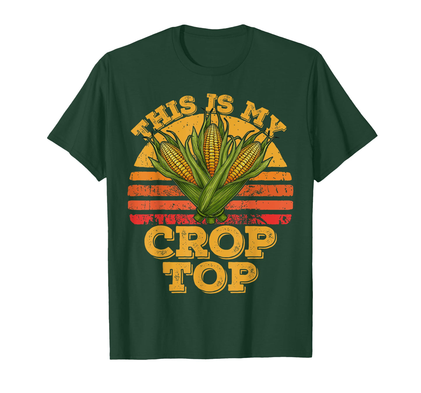 This Is My Crop Top Funny Farmer Farming Corn Lover Retro T-Shirt
