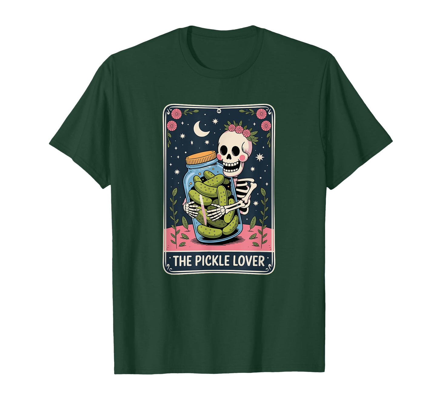 The Pickle Lover Tarot Card Skeleton Pickle Jar T-Shirt