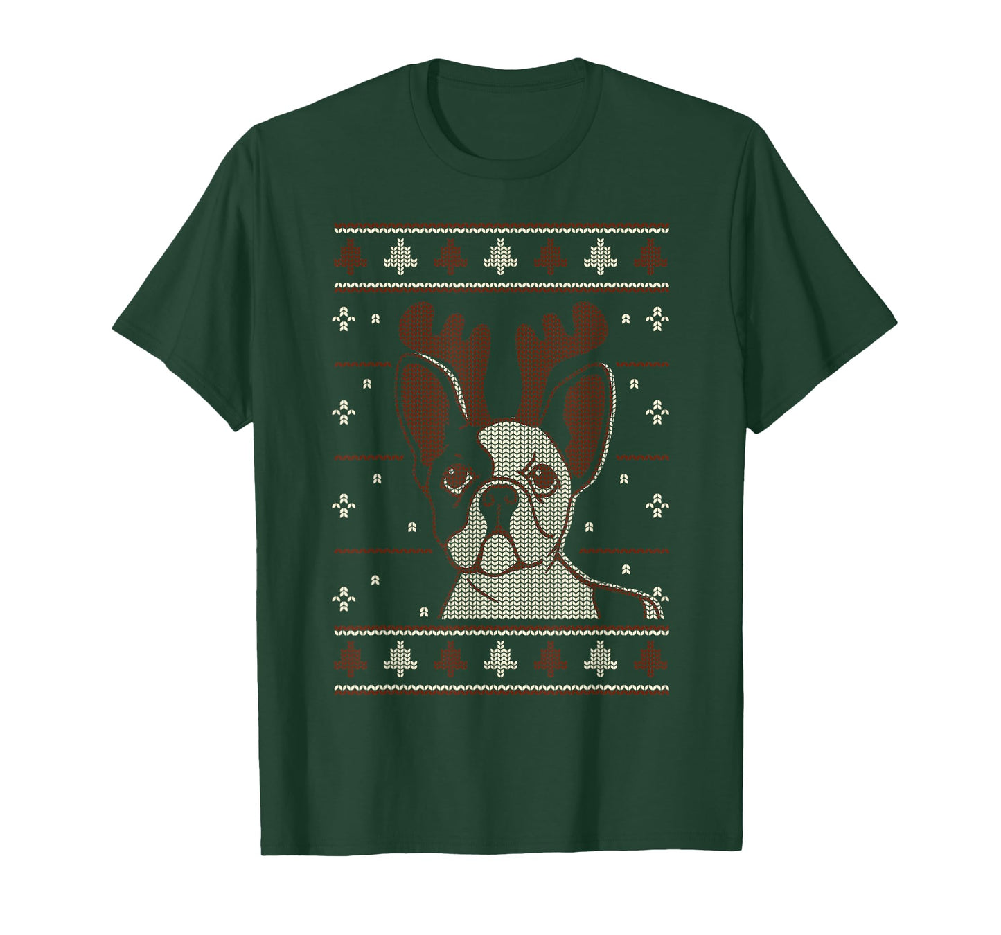 Cute Christmas French bulldog Rudolf T-Shirt