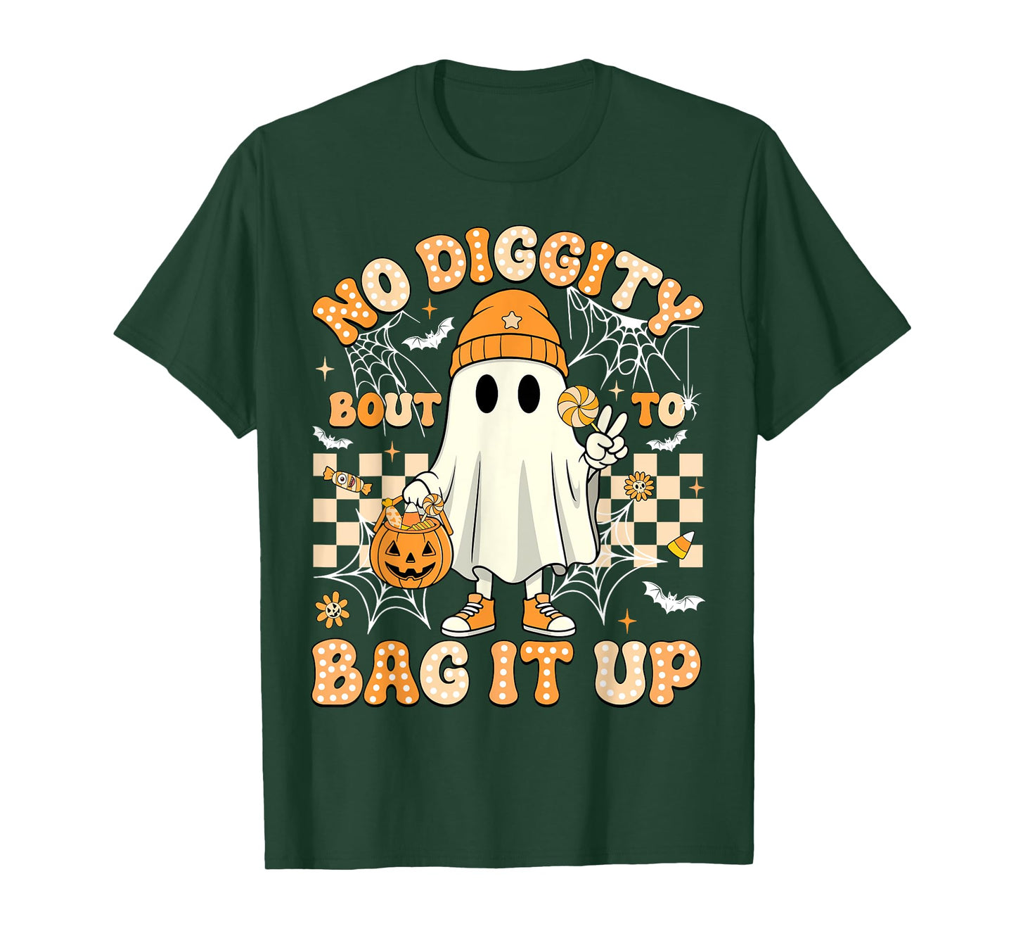 Halloween Ghost No Diggity Bout To Bag It Up Toddler Kids T-Shirt