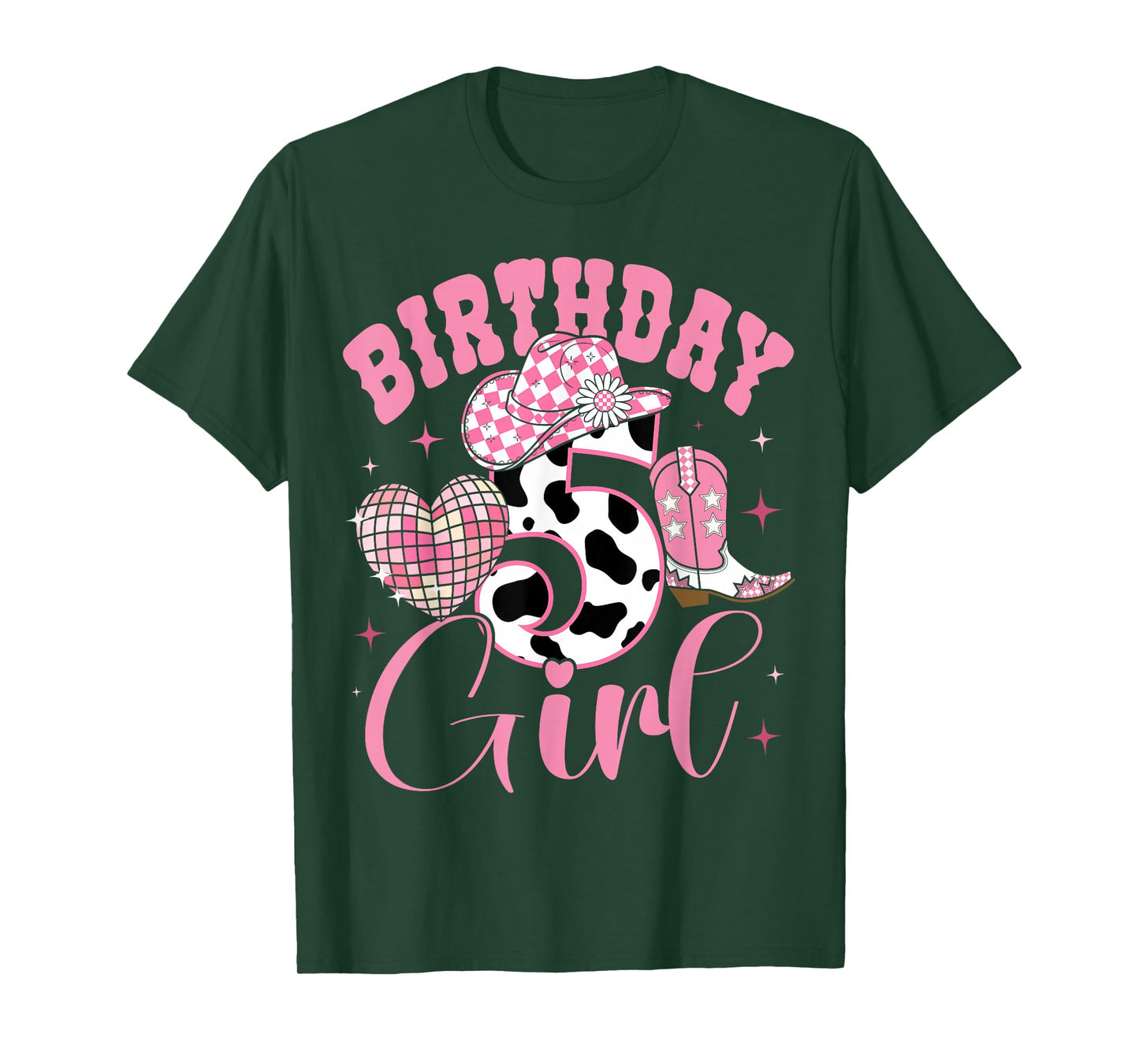 Happy 5th Birthday Girl Outfit Rodeo Western Cowgirl Cowboy T-Shirt