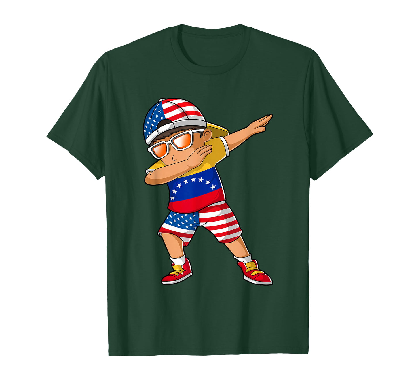 Half American Half Venezuelan Boy Kid Venezuela Flag T-Shirt