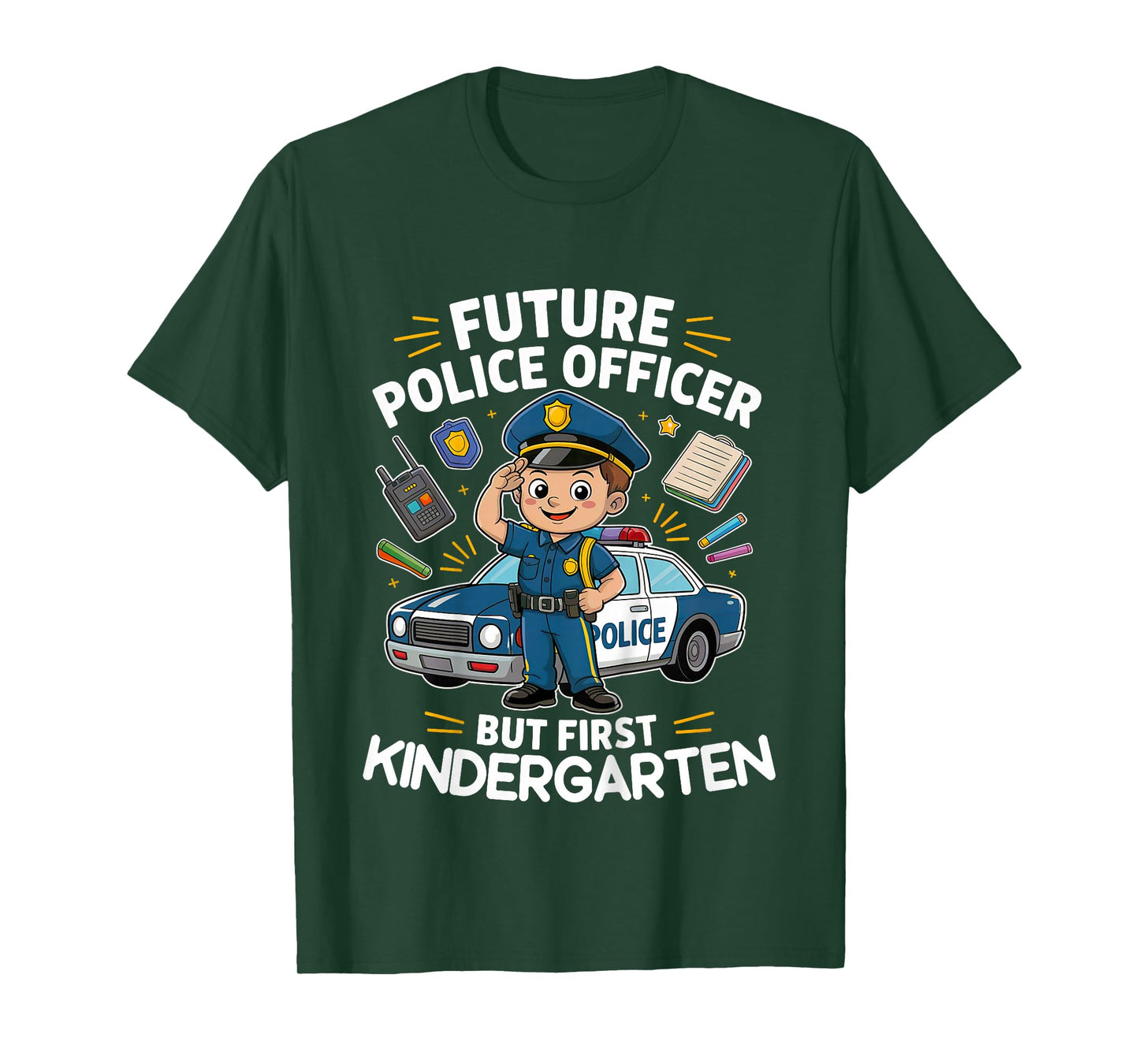 Kids Future Police Officer Kindergarten Back to School Boys Kids T-Shirt