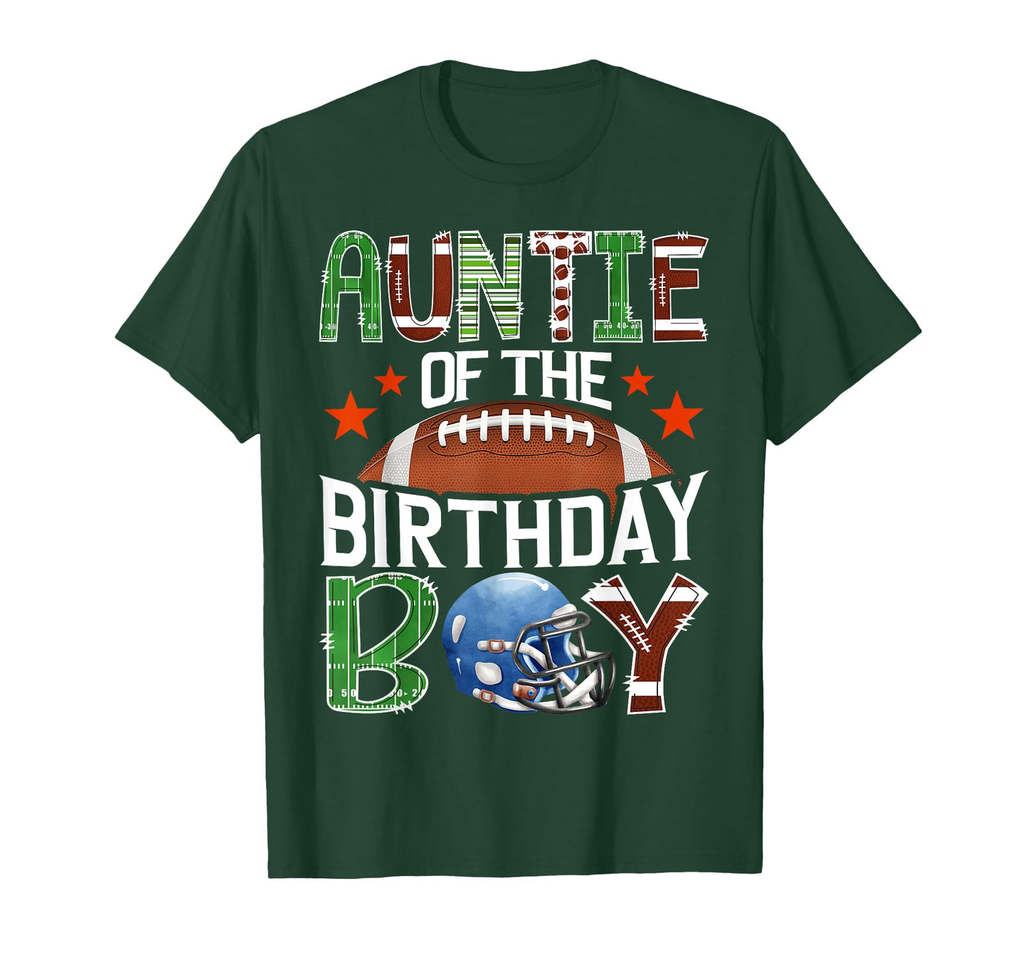 Auntie Of The Birthday Boy Football 1St Year Down Birthday T-Shirt