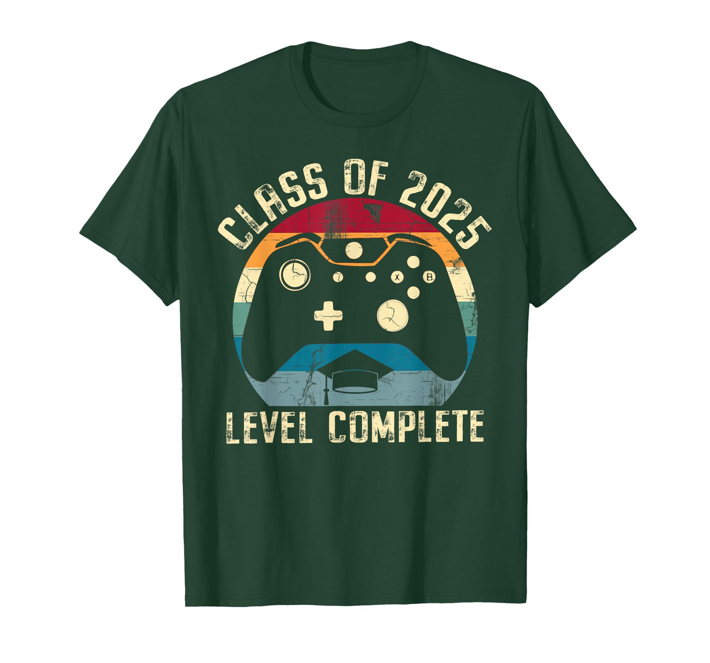 Class of 2025 Level Complete Video Gamer Senior Graduation T-Shirt