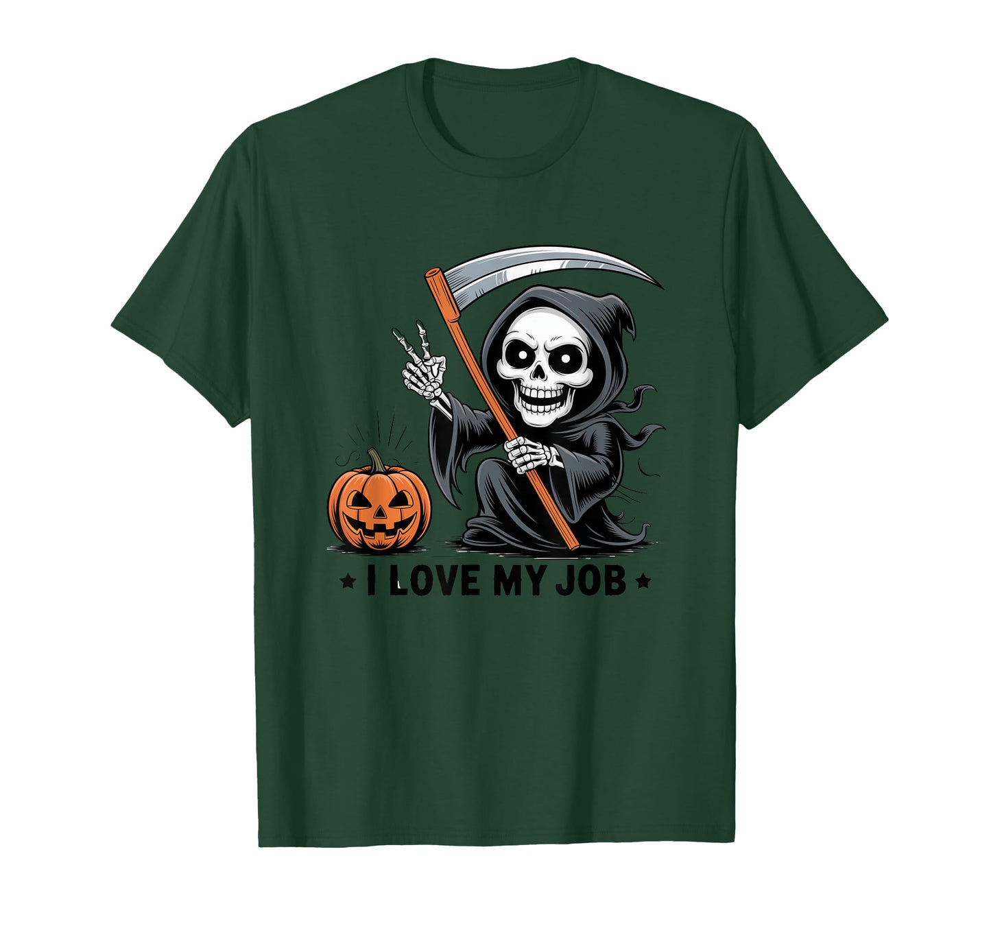 Grim Reaper I Love My Job Halloween Fun T-Shirt