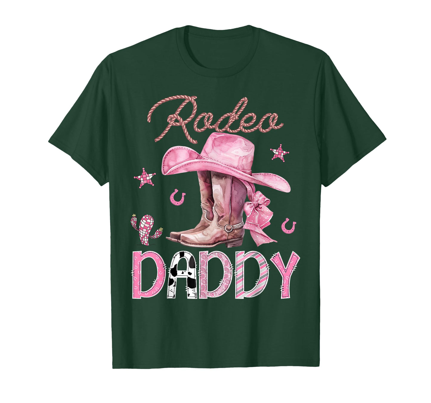 Rodeo Daddy Pink Boots Coquette CowGirl Birthday Party T-Shirt