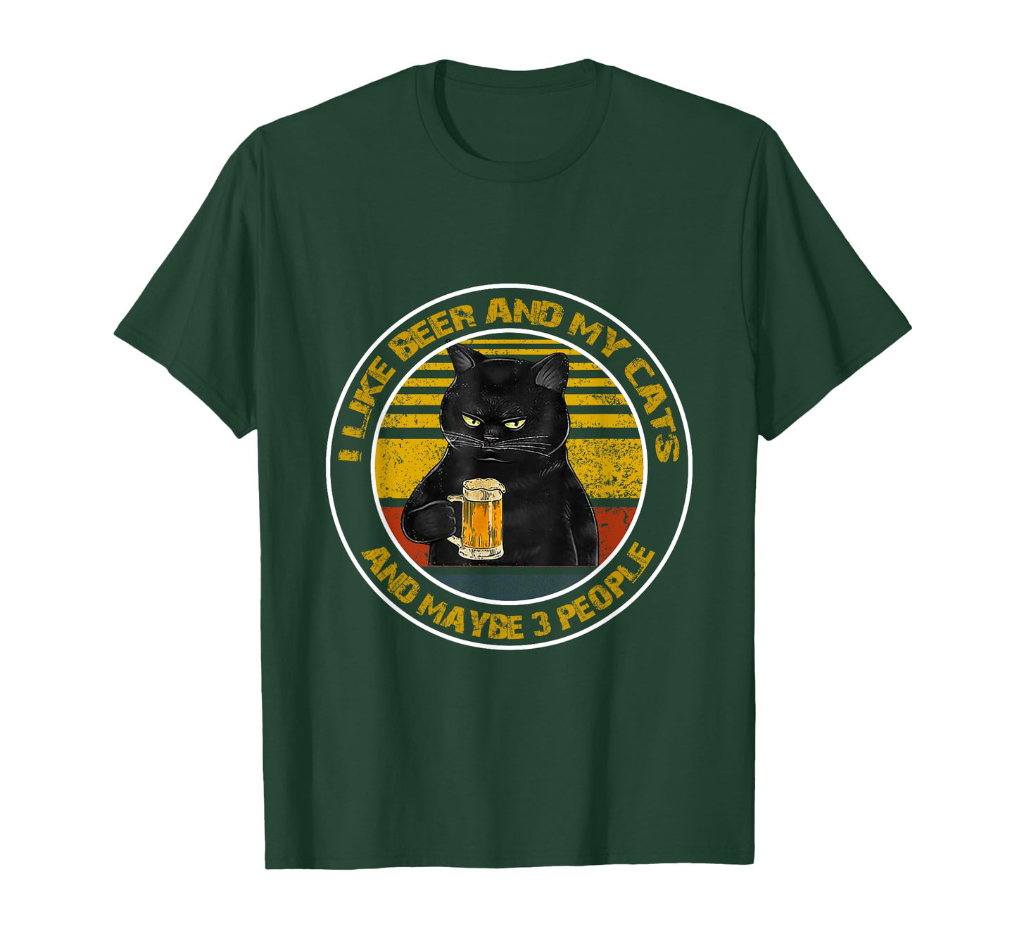 I Like Beer My Cat and Maybe 3 People - Day cats T-Shirt for Men Women