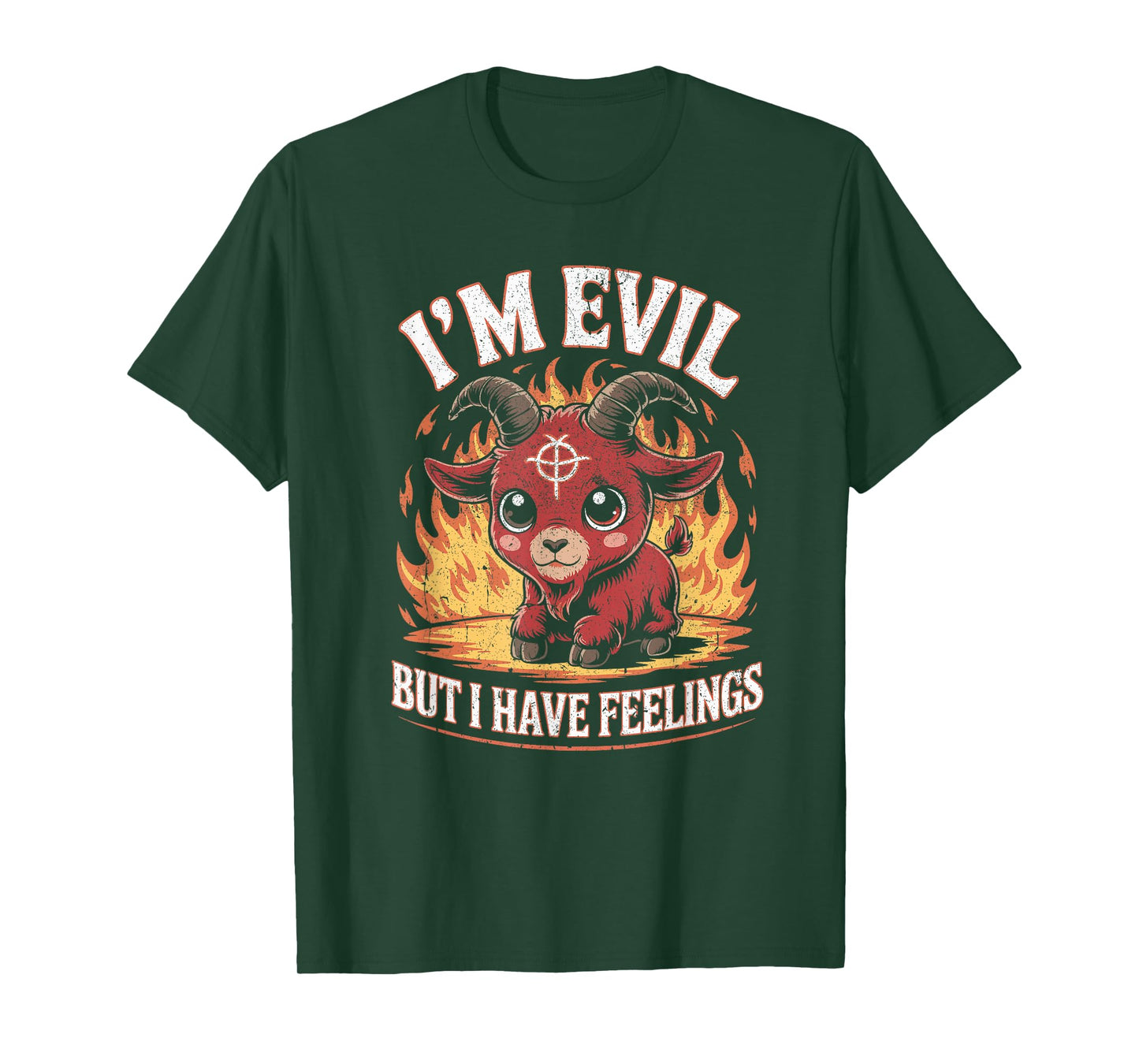 I’m Evil But I Have Feelings Cute Demon Goat T-Shirt
