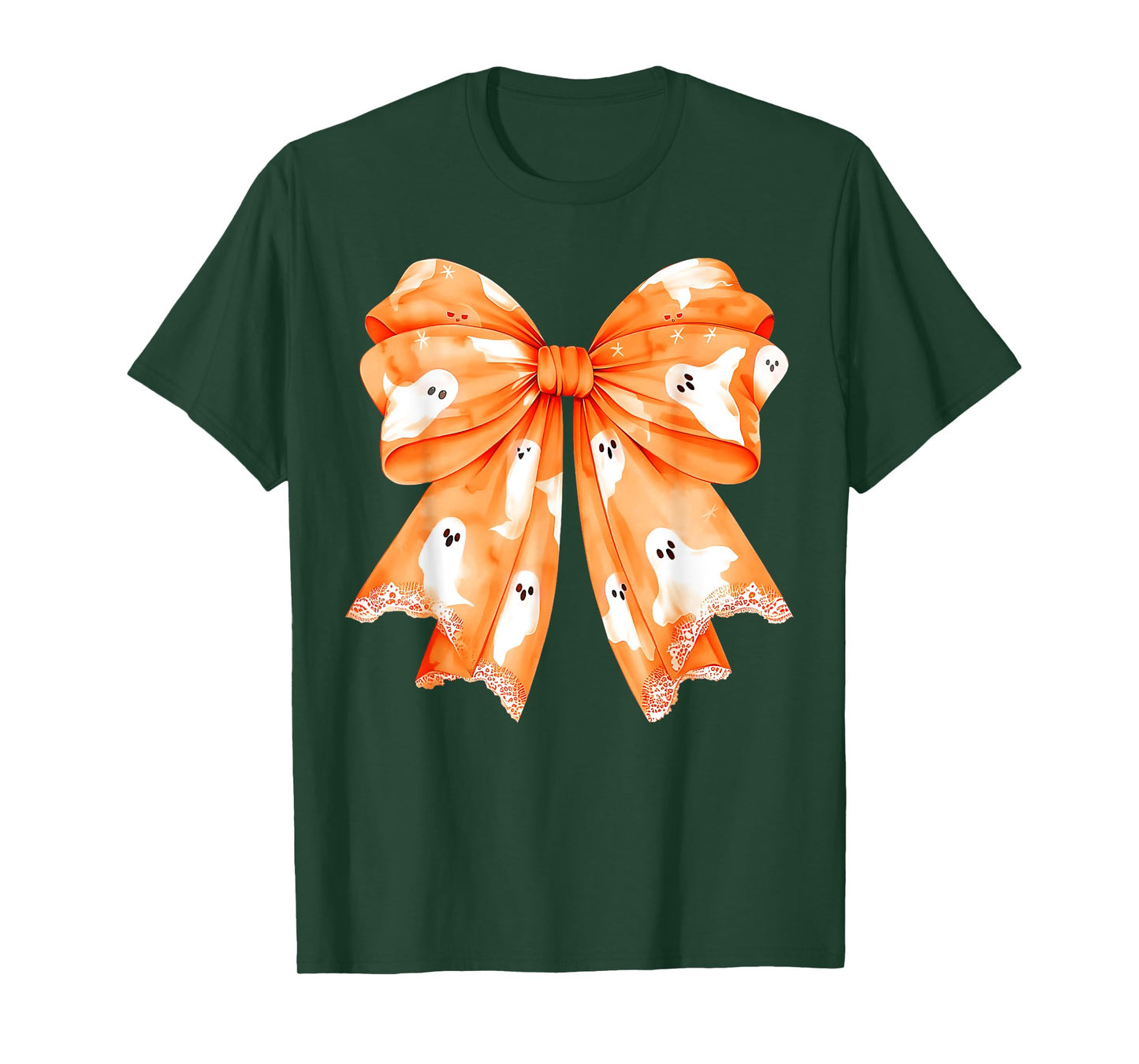 Halloween Girls Coquette Bow Cute Ghost Costume T-Shirt