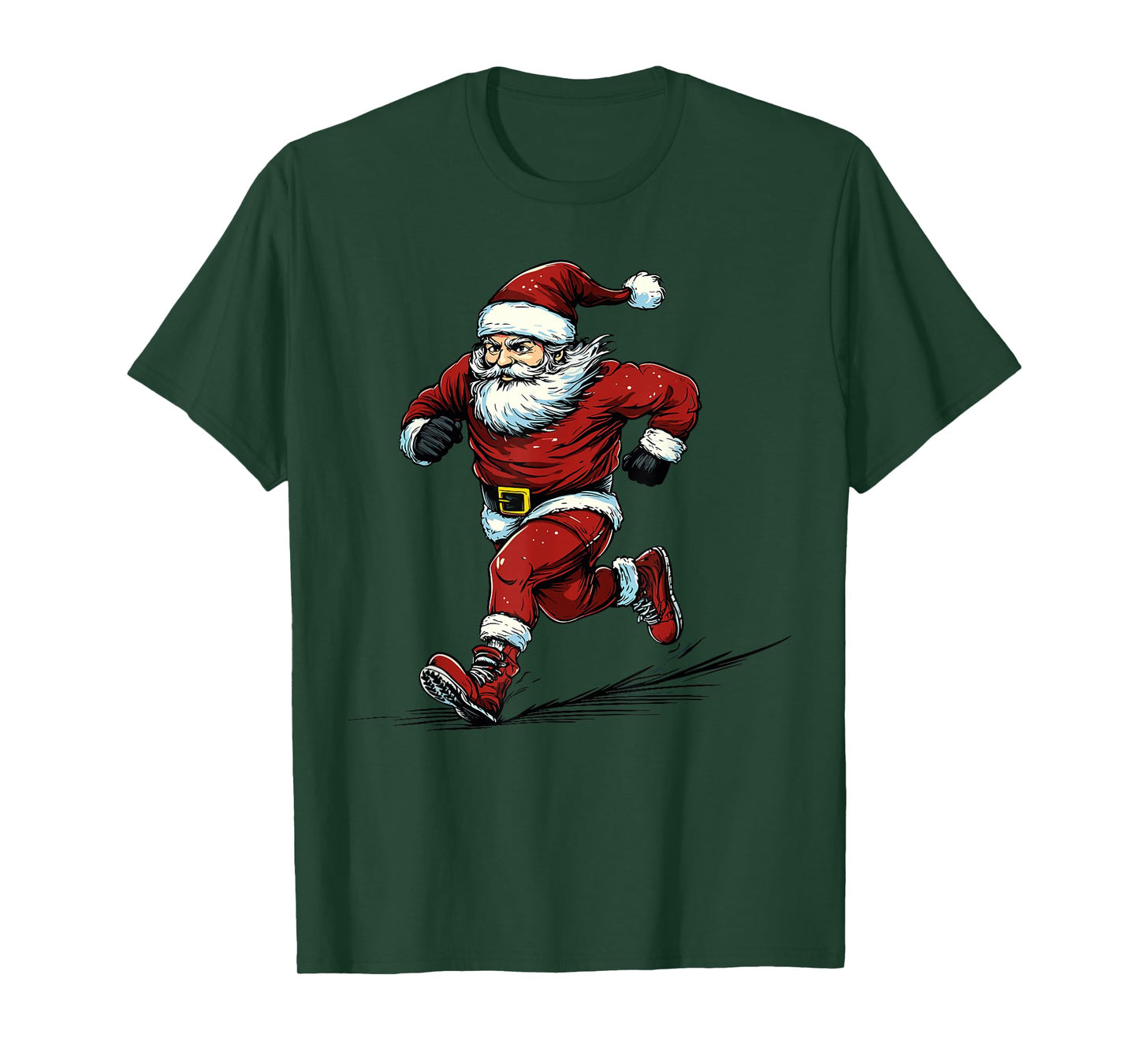 Santa Running Cross Country XC Runner Christmas Xmas Pajama T-Shirt