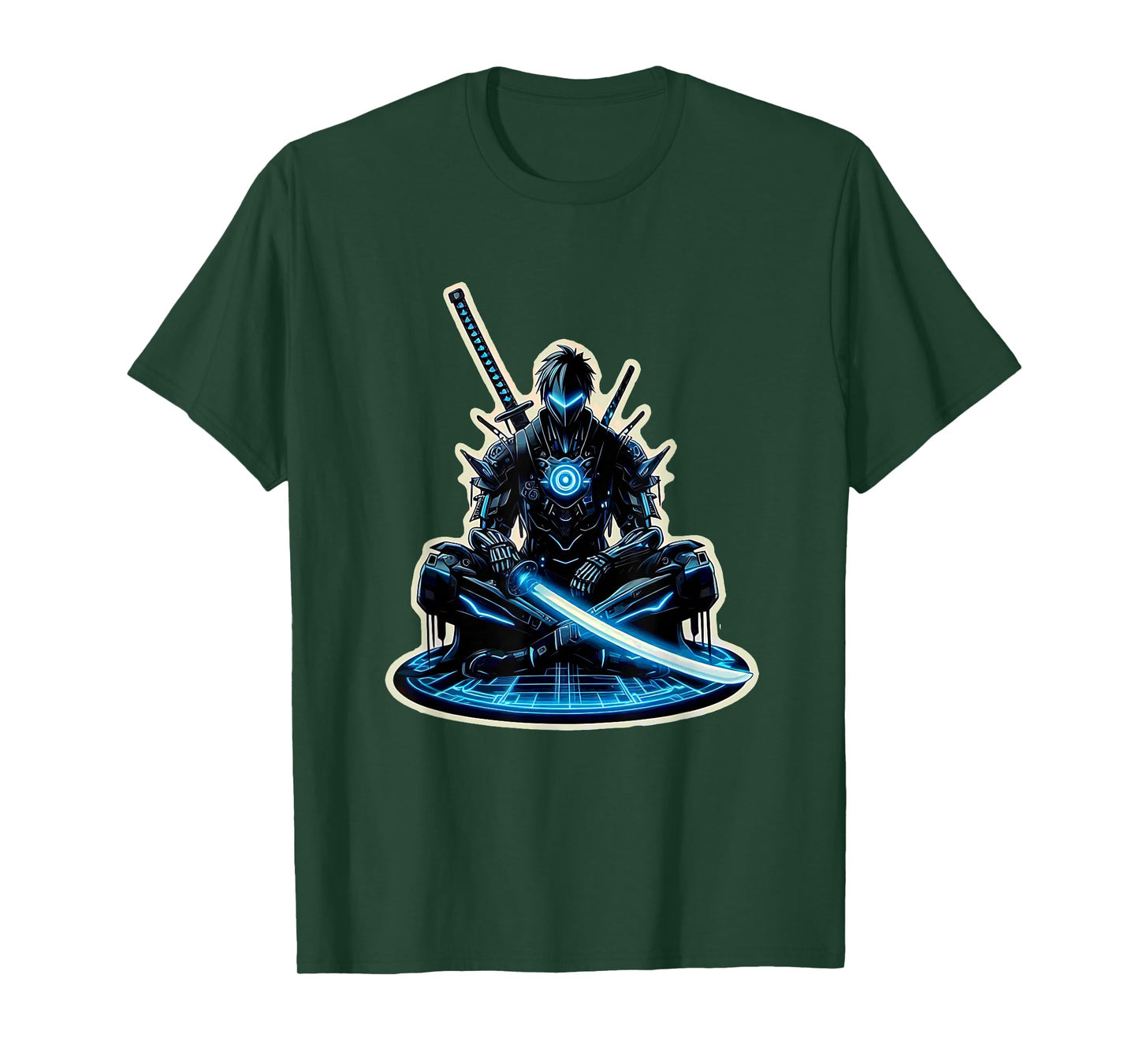 Anime Samurai Gamer Warrior Sci-Fi Cyber Punk Futuristic T-Shirt