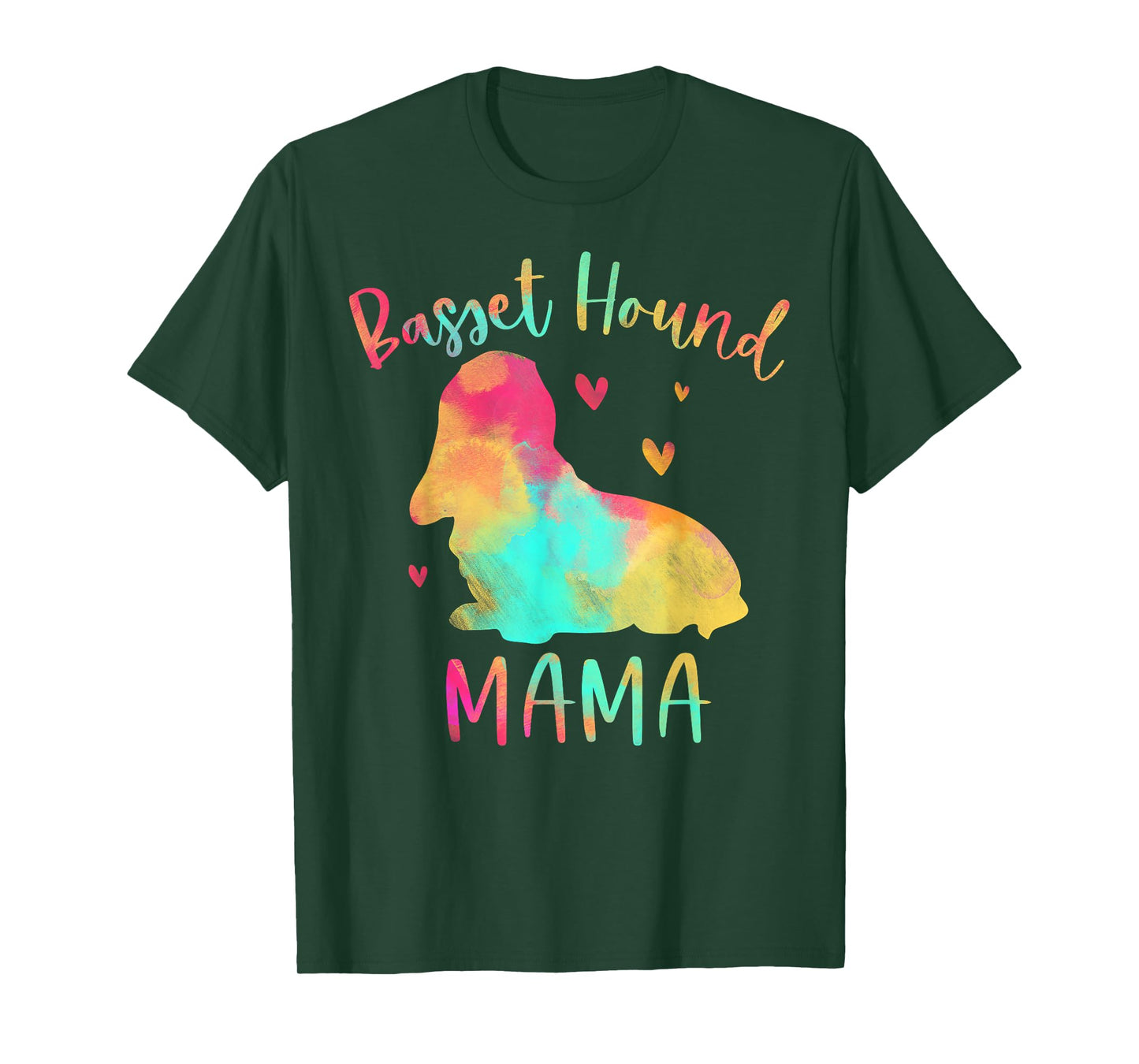 Basset Hound Mama Colorful Basset Hound Gifts Dog Mom T-Shirt for Men Women Kids