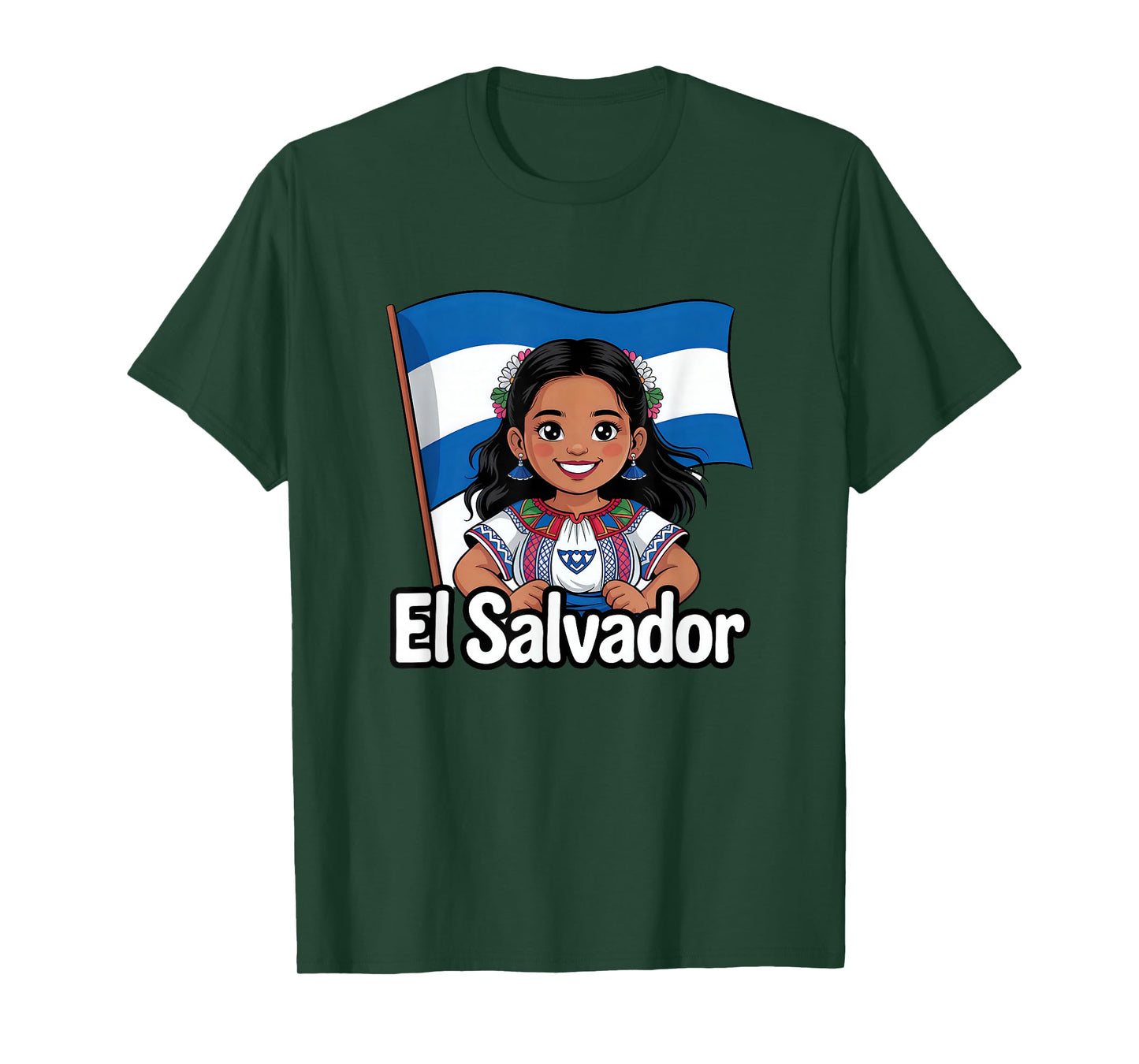 El Salvador Flag Proud Salvadoran Girl Salvadoreña T-Shirt
