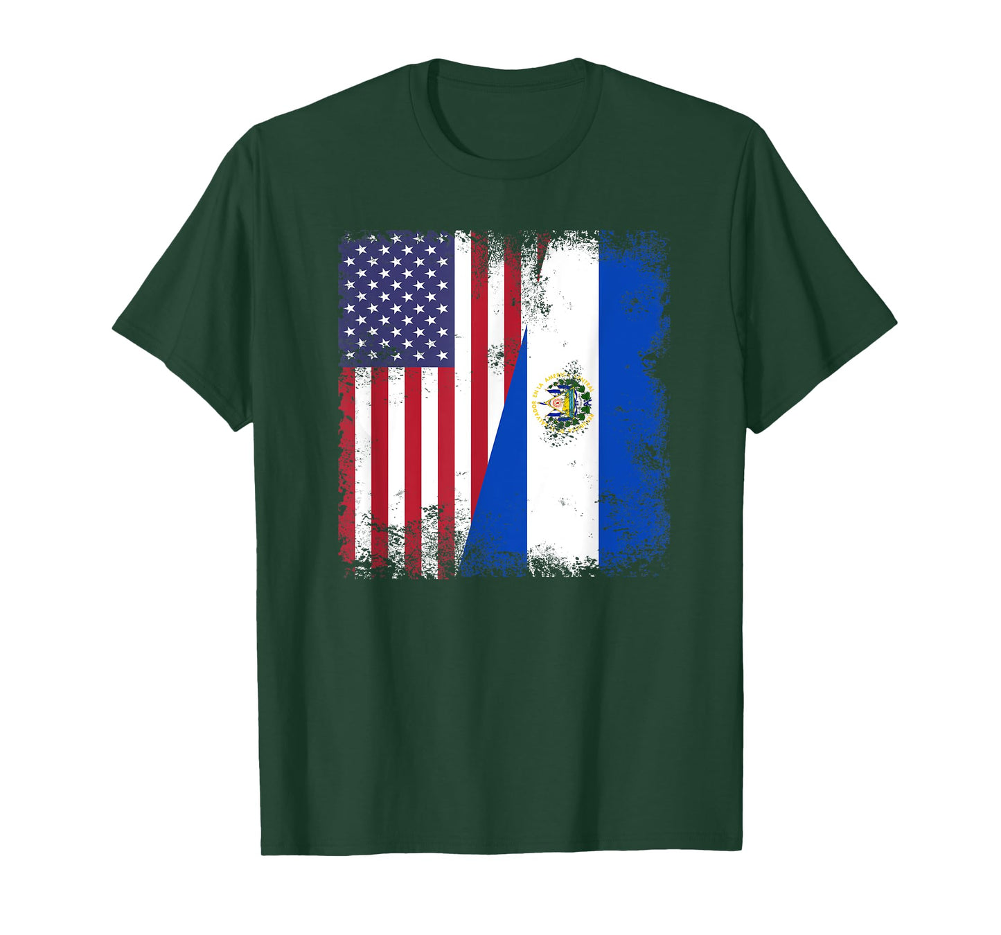 Half Salvadoran Flag T-Shirt | Vintage El Salvador USA Gift T-Shirt