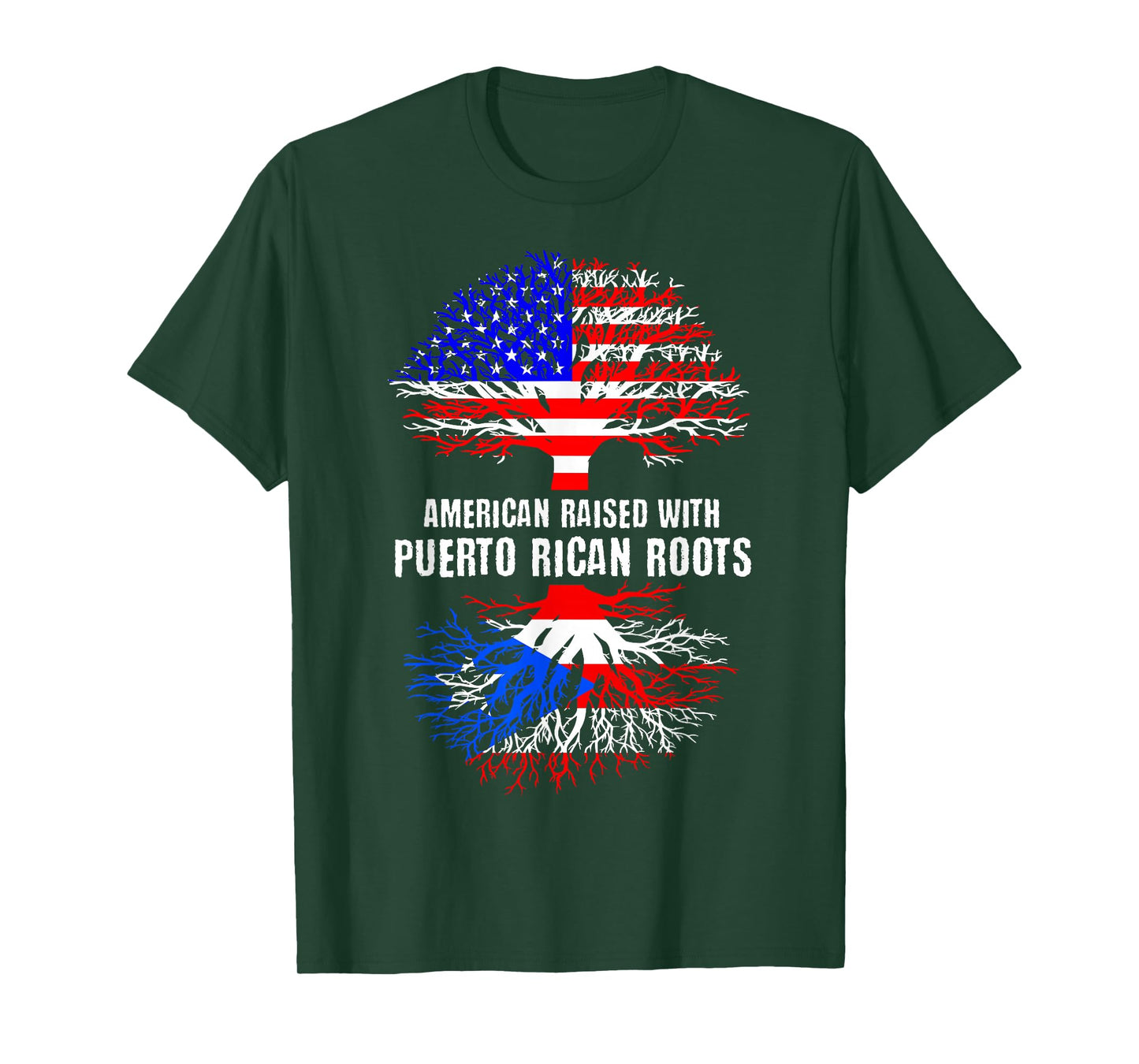American Raised With Puerto Rican Roots USA Flag Puerto Rico T-Shirt