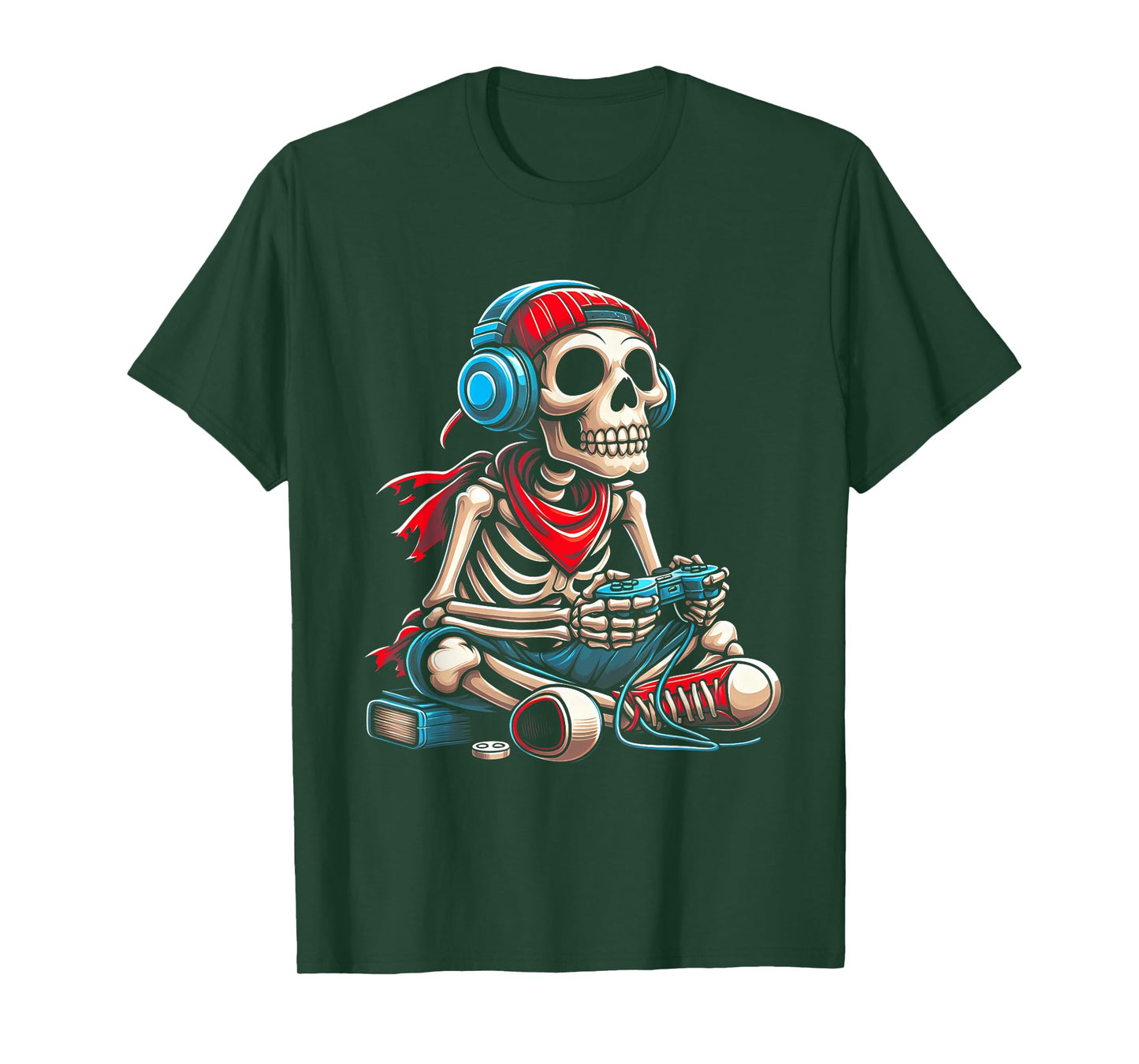 Halloween Skeleton Gamer Video Gaming Gamer E-Sport Player T-Shirt
