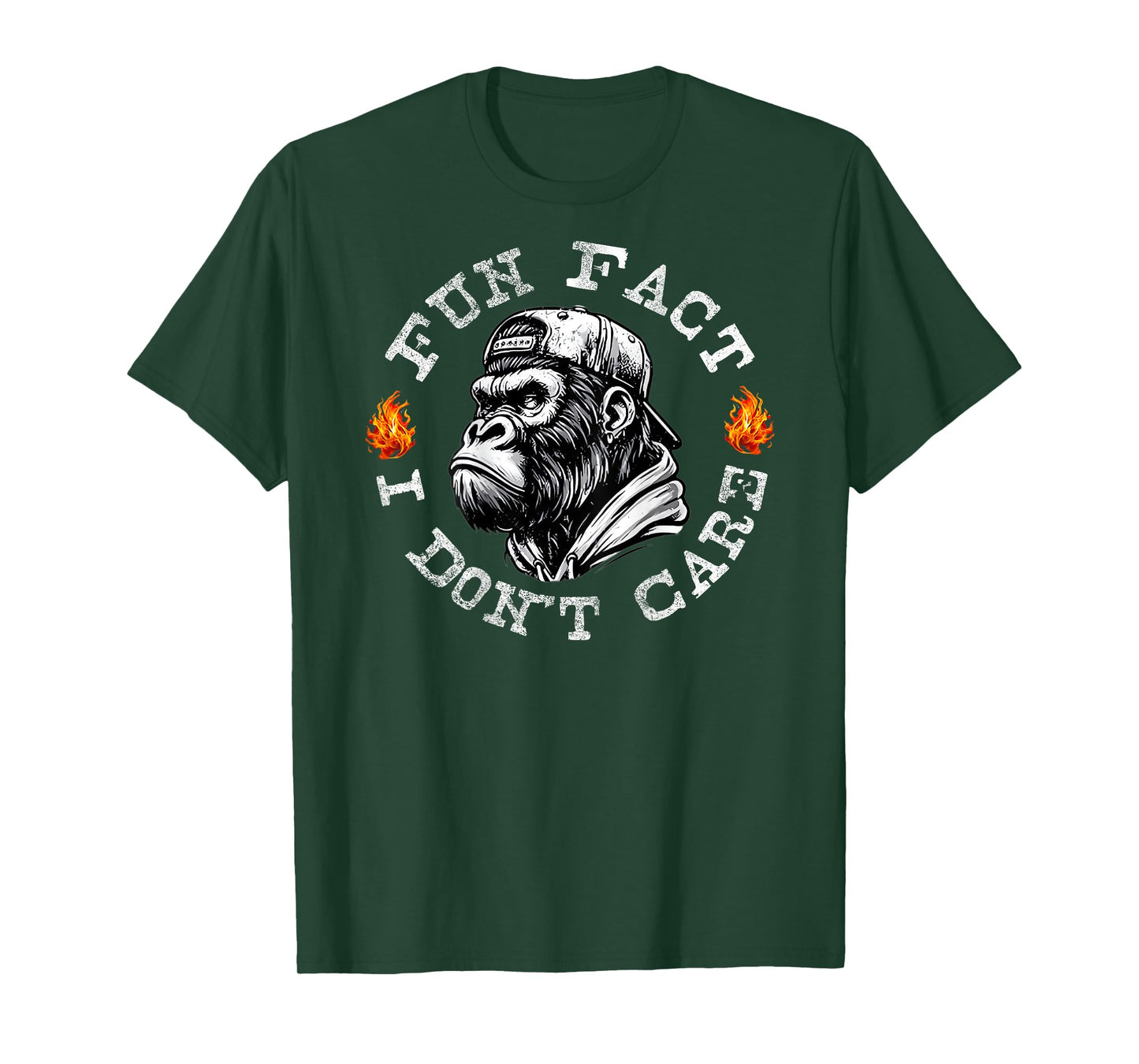 (ON BACK) Fun Fact I Don't Care Cool Grandpa Gorillas Funny T-Shirt